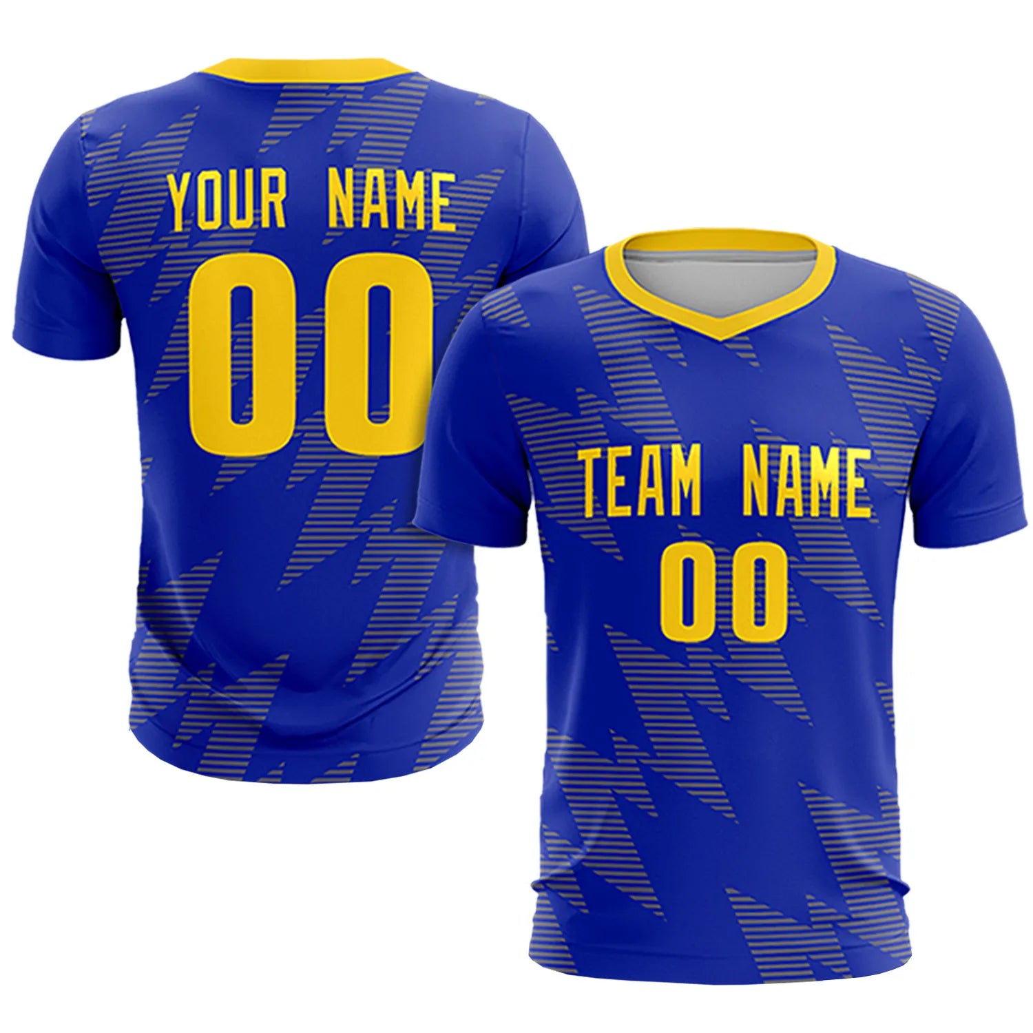 Custom Royal Blue Gold01 Quick Dry Training Uniform Soccer Sets Jersey