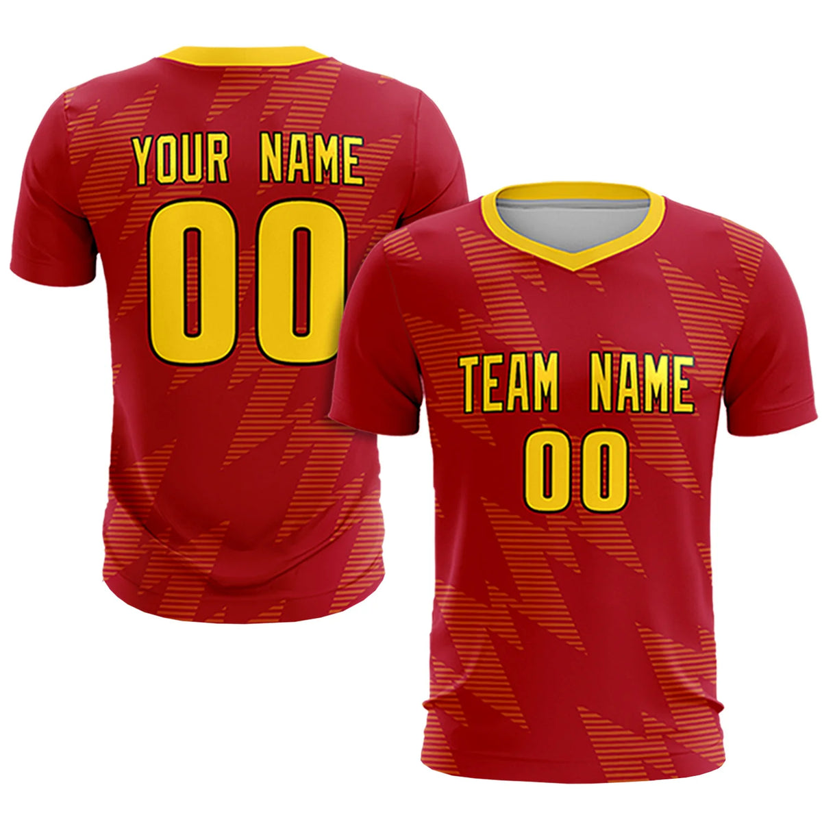 Custom Red Gold01 Quick Dry Training Uniform Soccer Sets Jersey