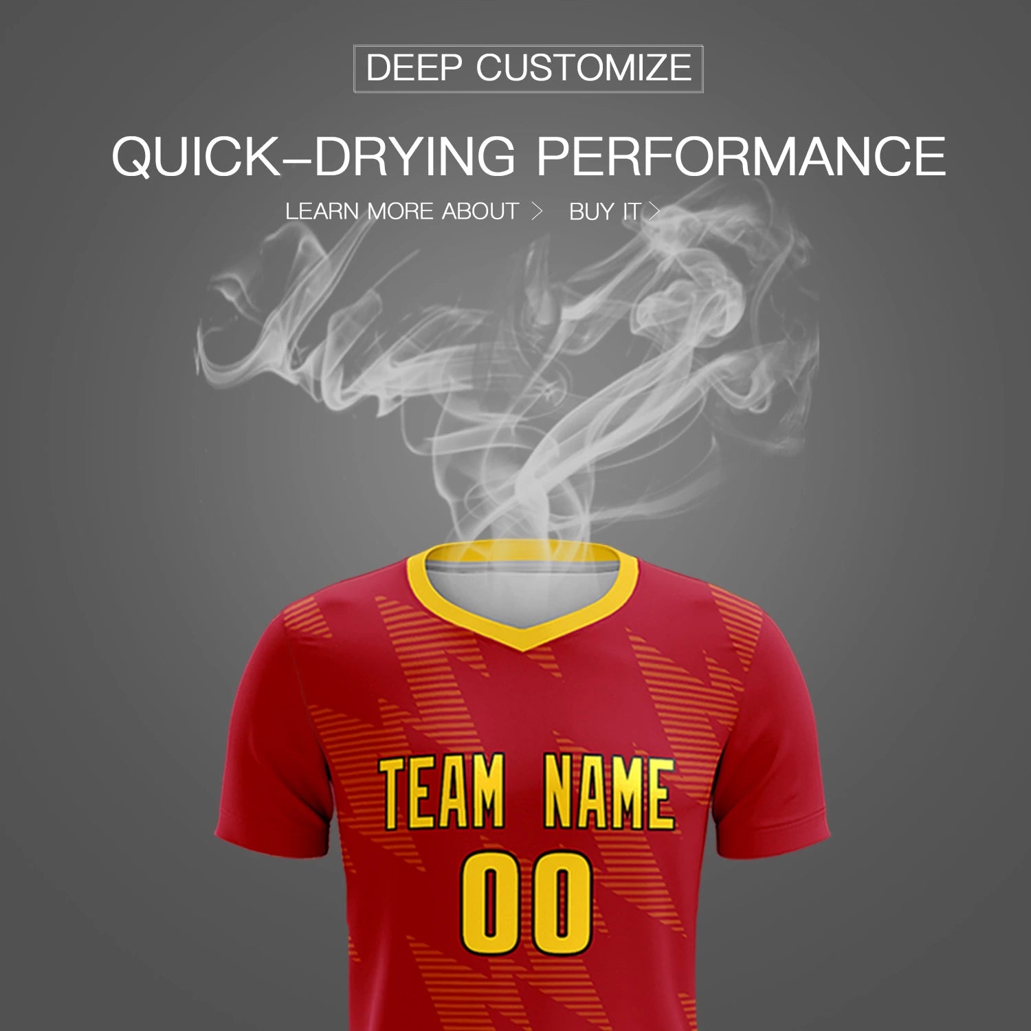 Custom Red Gold01 Quick Dry Training Uniform Soccer Sets Jersey