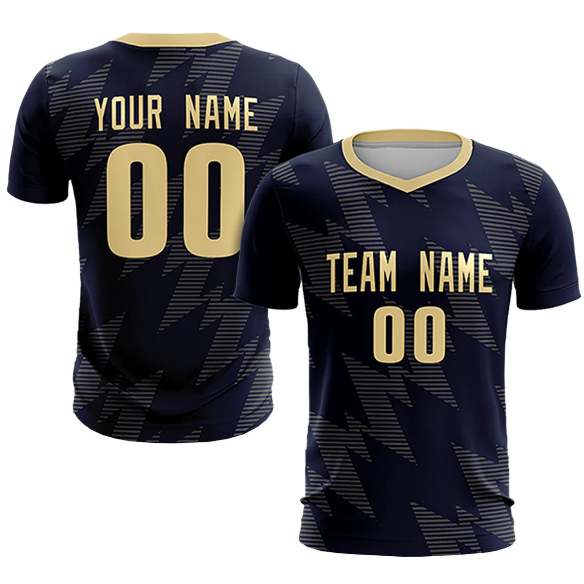 Custom Navy Khaki Quick Dry Training Uniform Soccer Sets Jersey