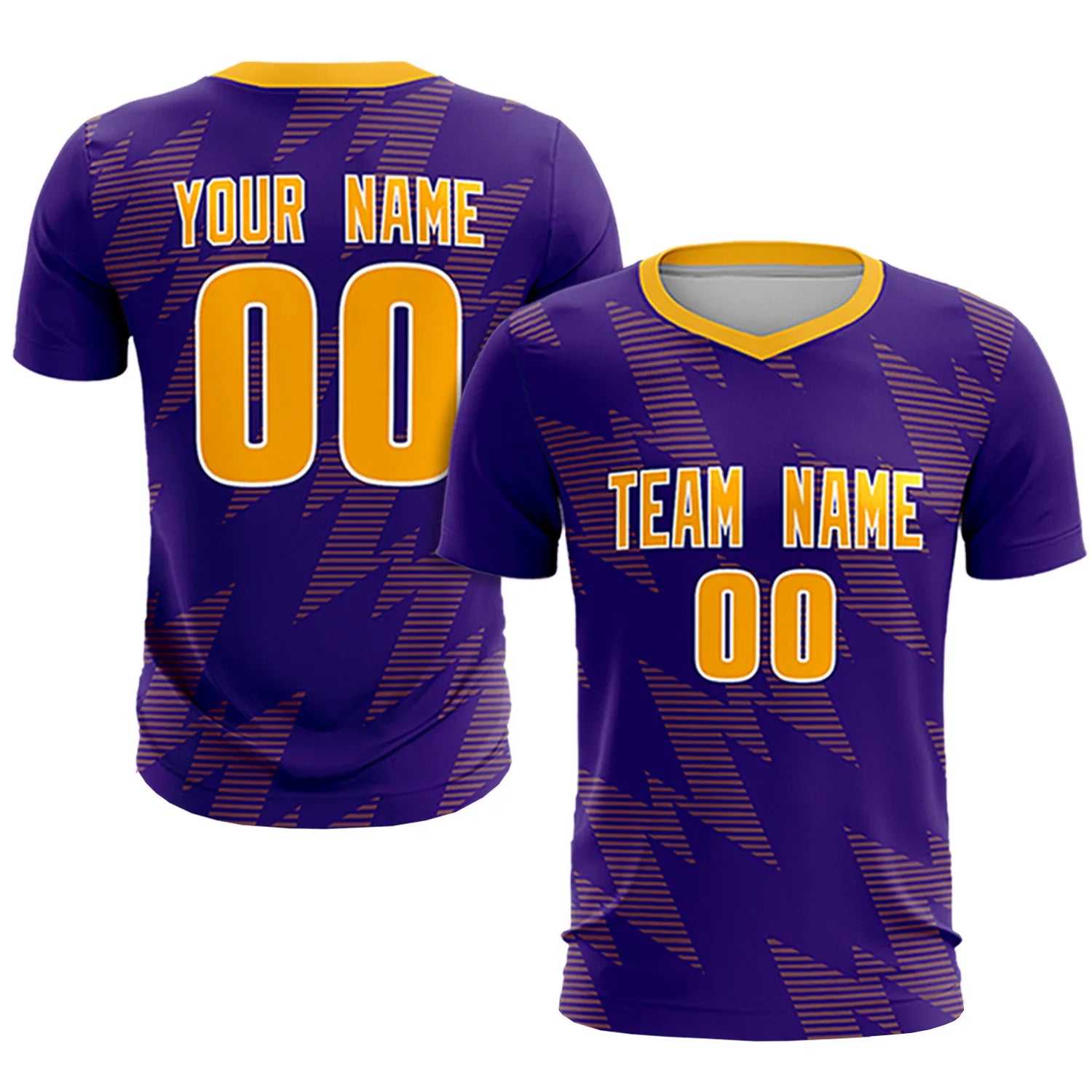 Custom Purple Gold01 Quick Dry Training Uniform Soccer Sets Jersey