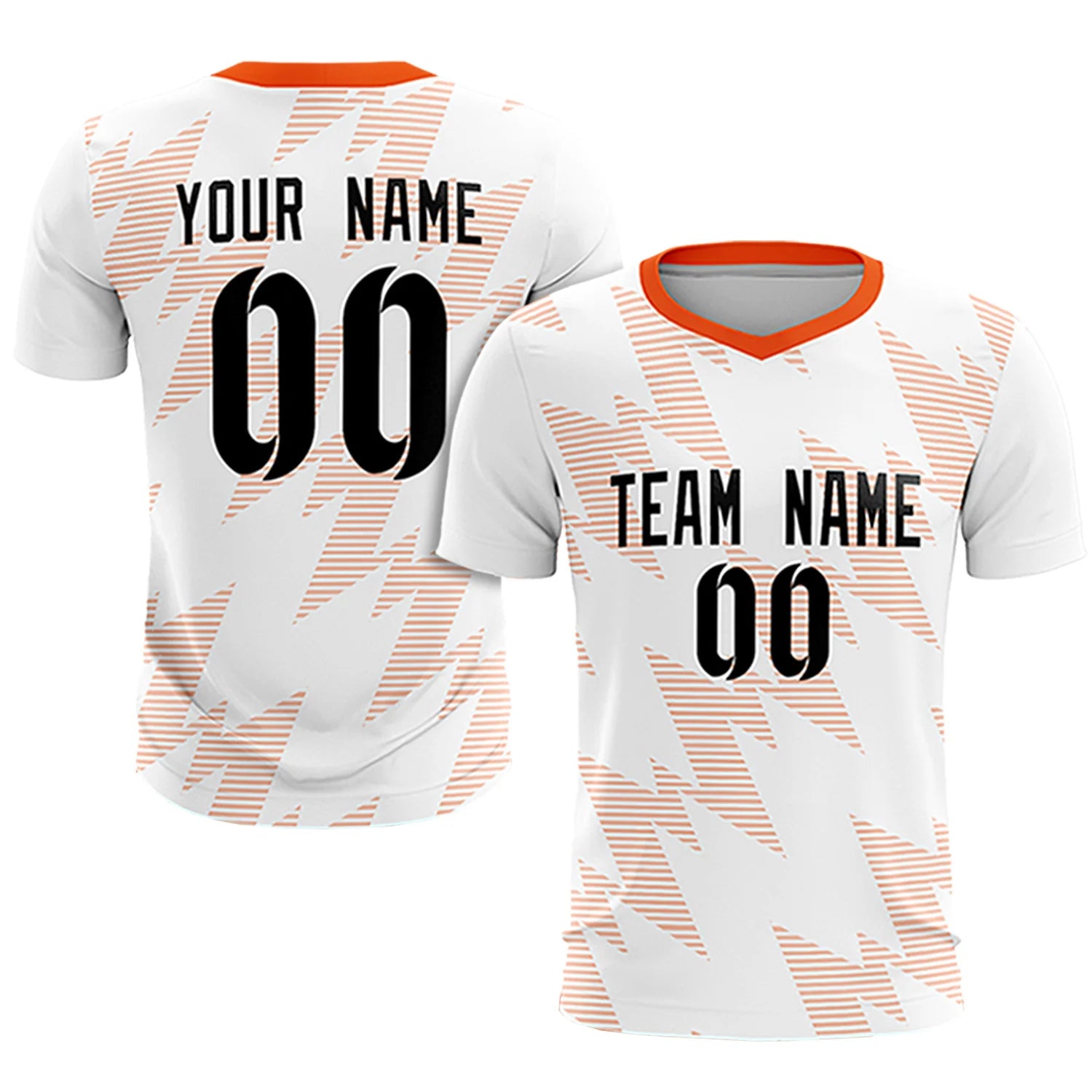 Custom White Orange Quick Dry Training Uniform Soccer Sets Jersey