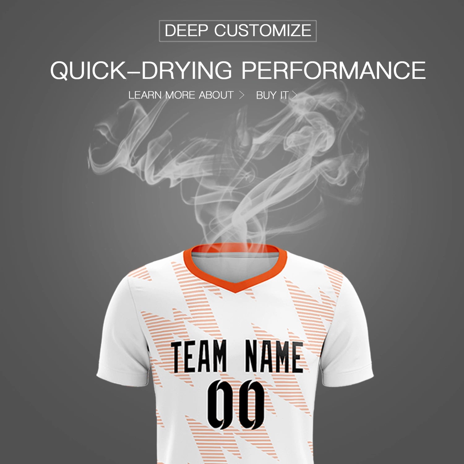 Custom White Orange Quick Dry Training Uniform Soccer Sets Jersey