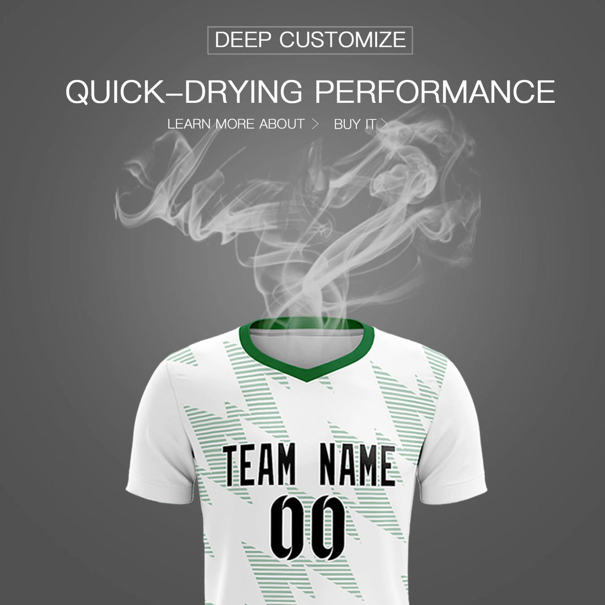 Custom White Kelly Green Quick Dry Training Uniform Soccer Sets Jersey