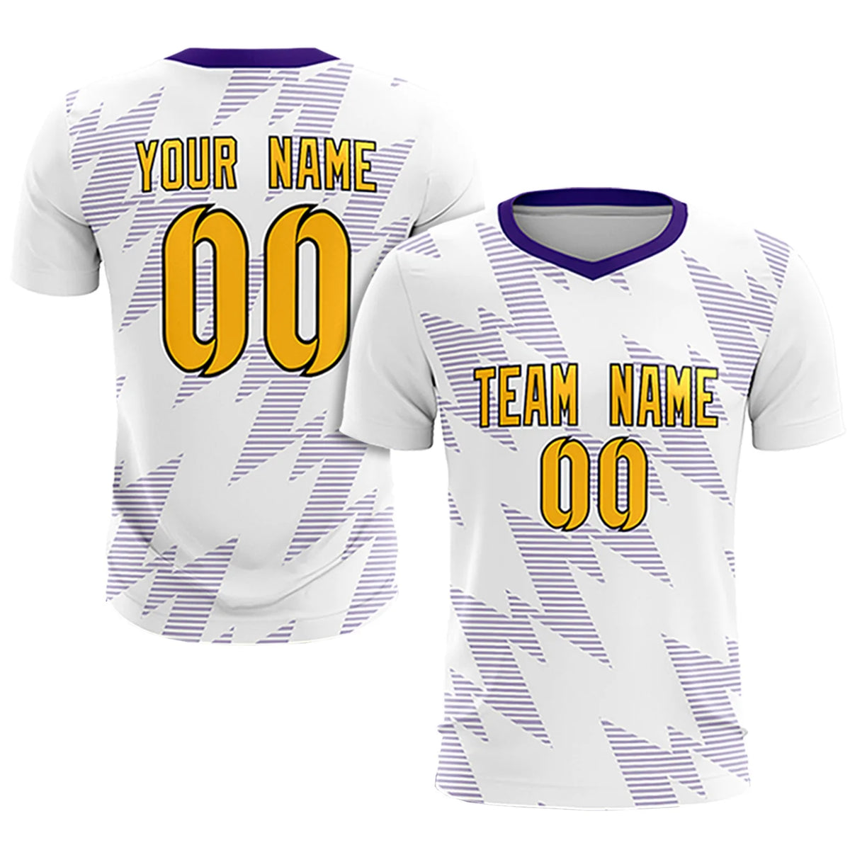 Custom White Purple Quick Dry Training Uniform Soccer Sets Jersey