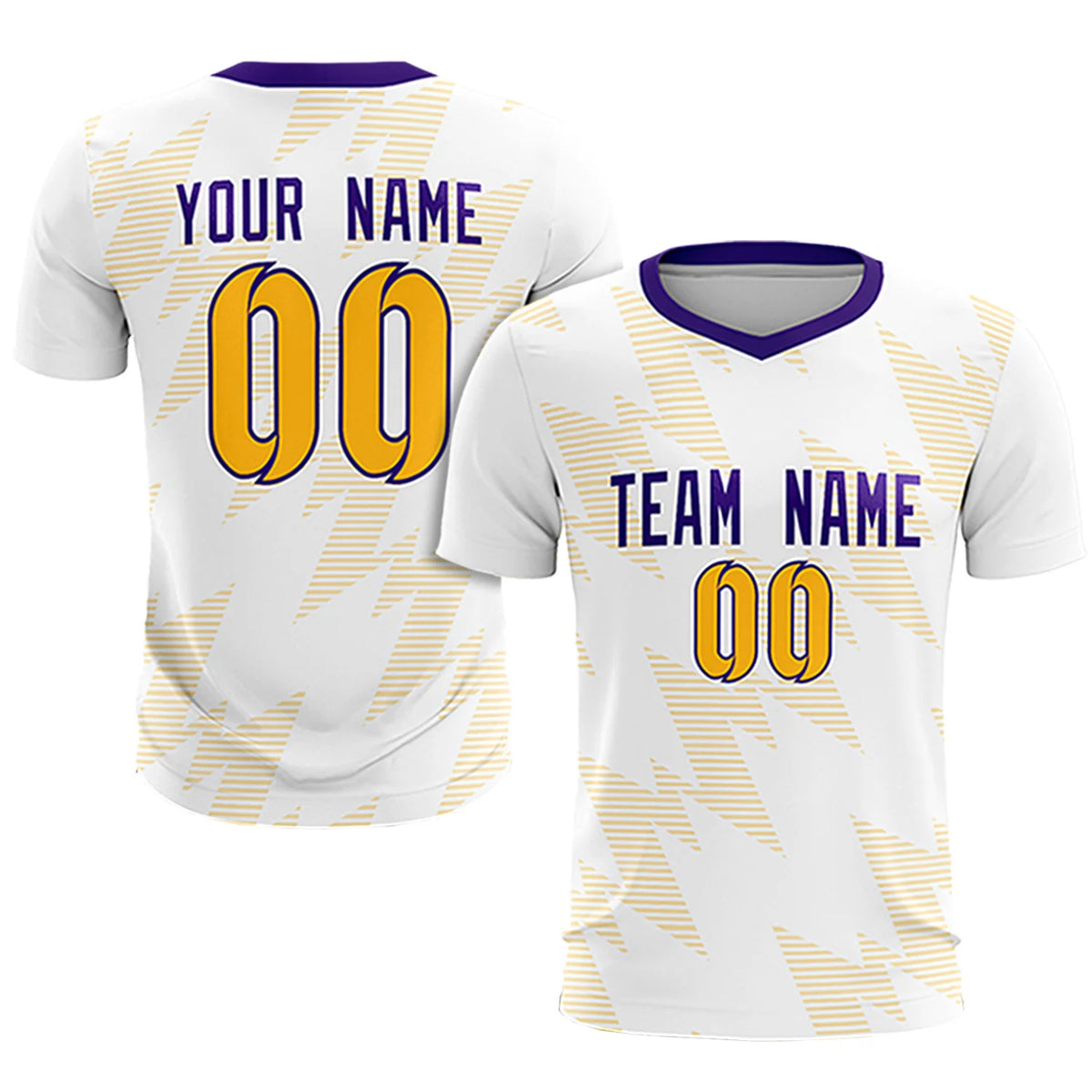 Custom White Yellow Quick Dry Training Uniform Soccer Sets Jersey