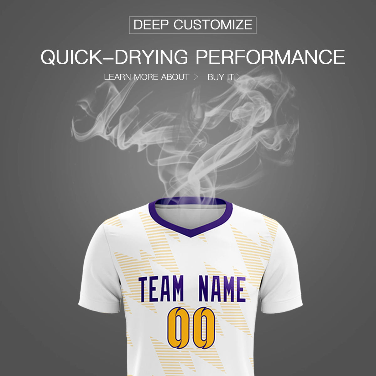 Custom White Yellow Quick Dry Training Uniform Soccer Sets Jersey