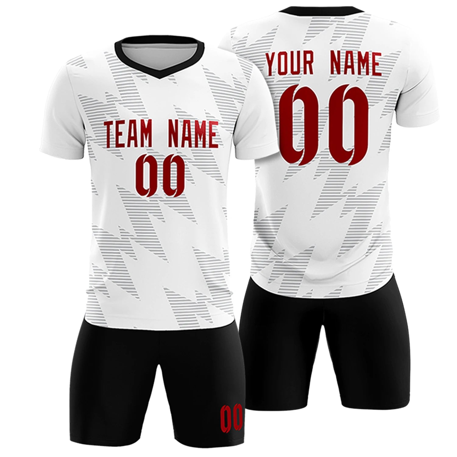 Custom White Gray Quick Dry Training Uniform Soccer Sets Jersey