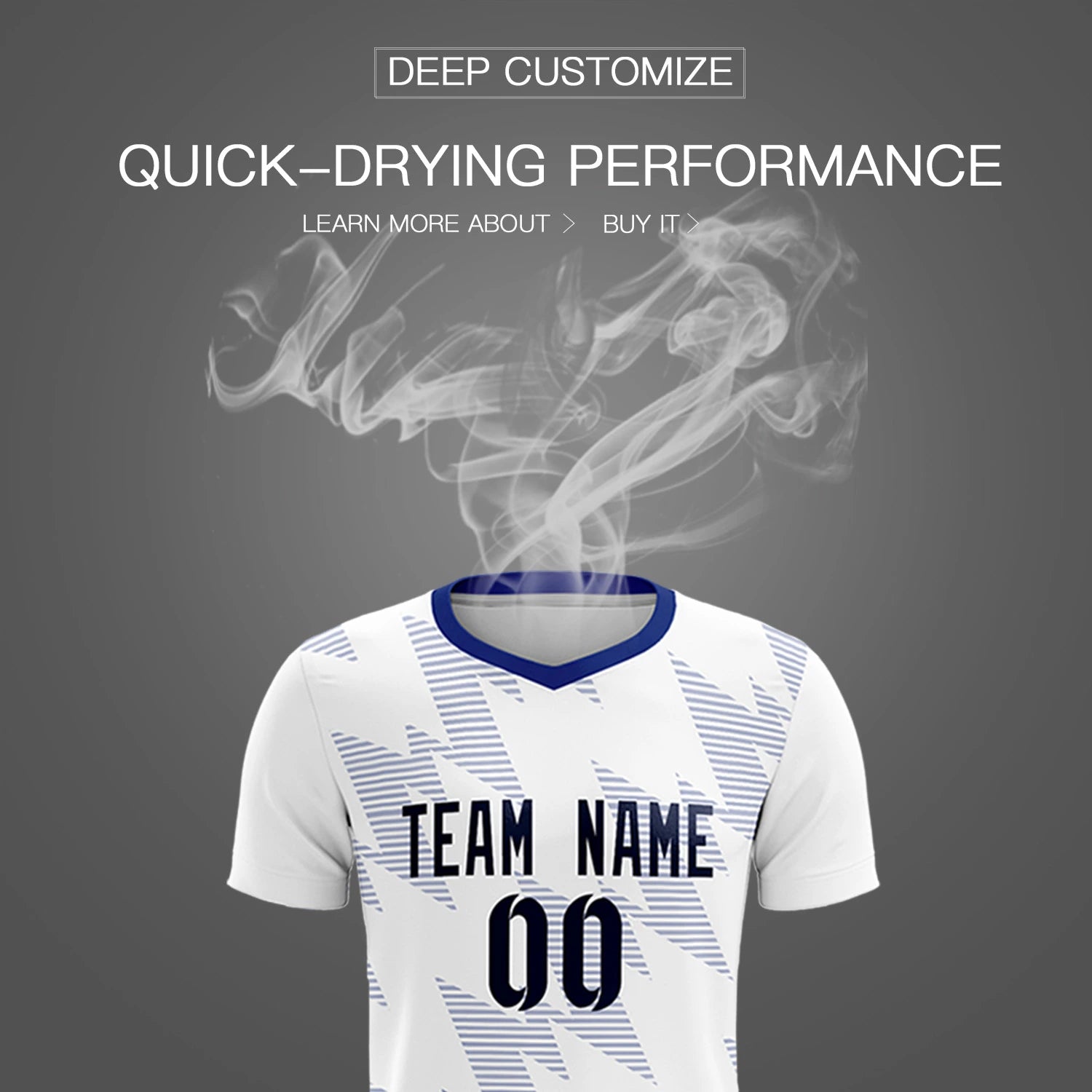 Custom White Royal Blue Quick Dry Training Uniform Soccer Sets Jersey