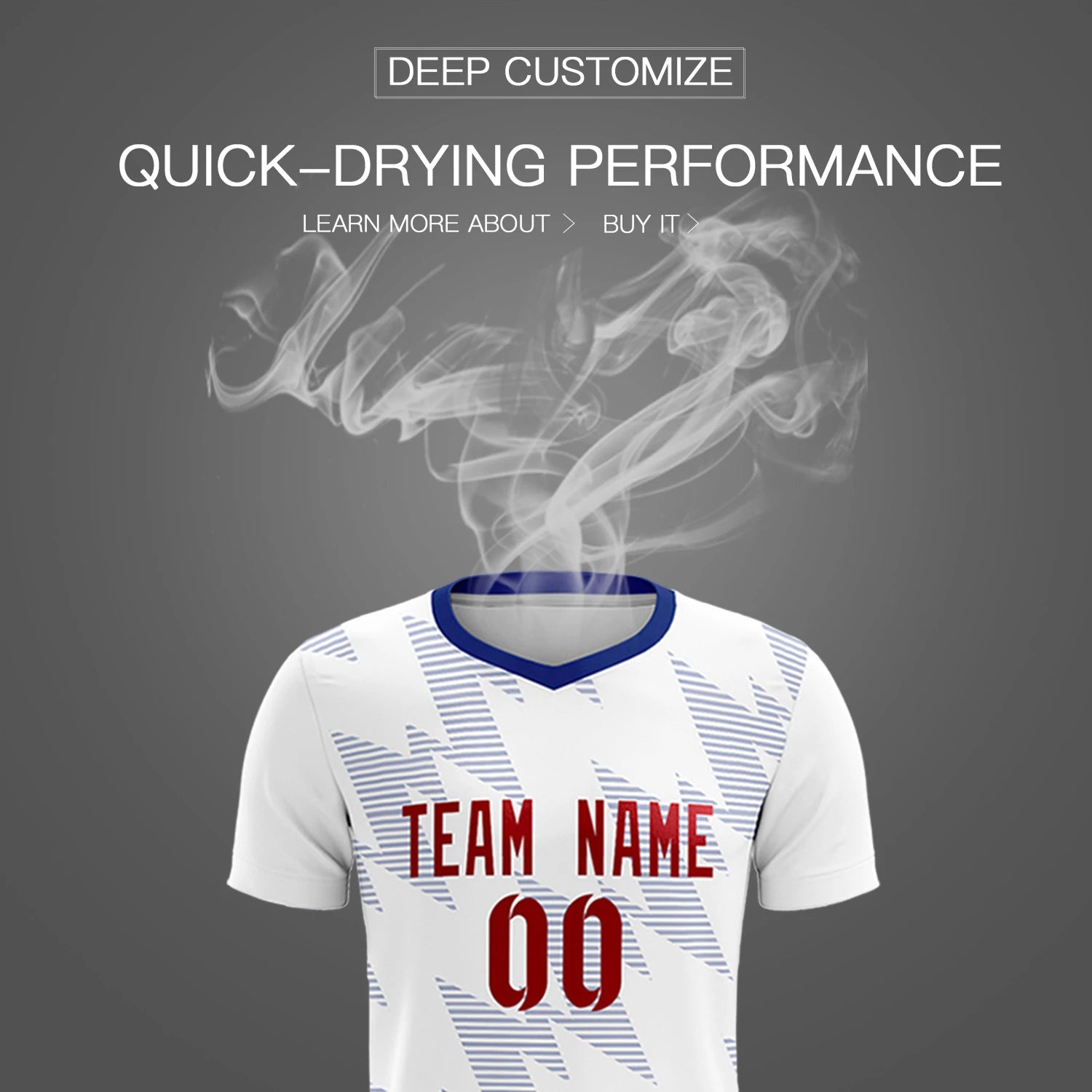 Custom White Royal Blue Quick Dry Training Uniform Soccer Sets Jersey