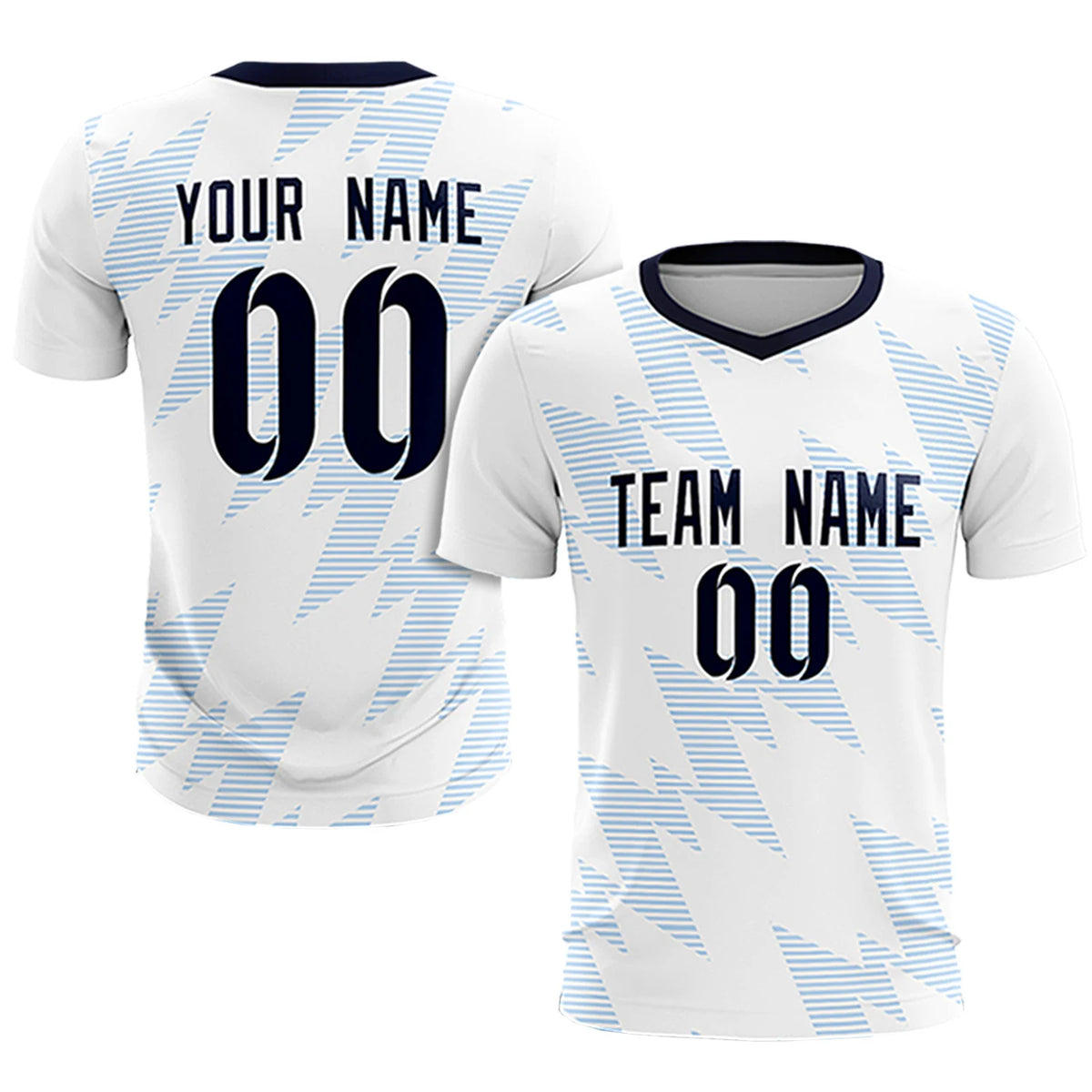 Custom White Light Blue Quick Dry Training Uniform Soccer Sets Jersey