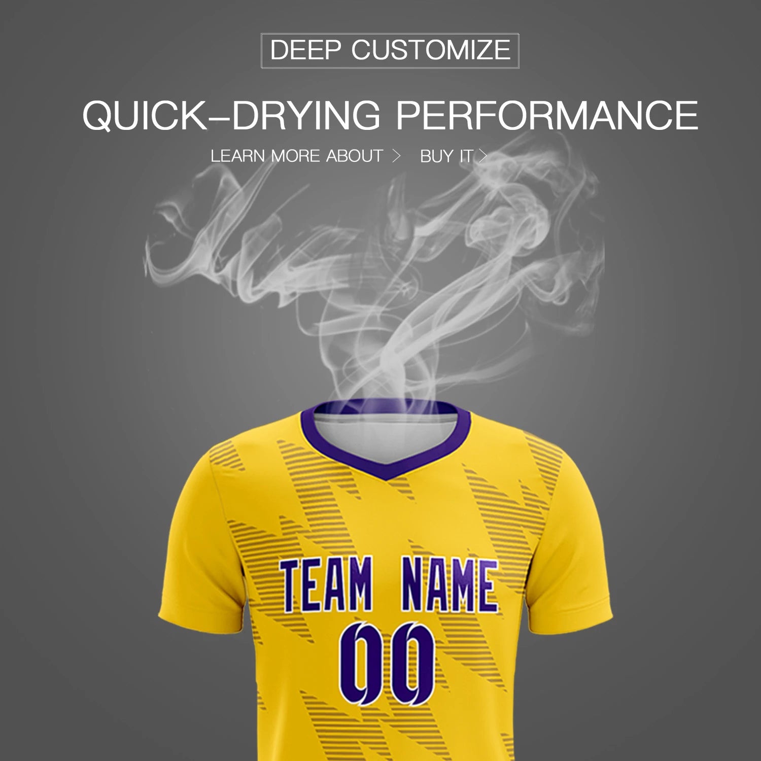 Custom Yellow Purple Quick Dry Training Uniform Soccer Sets Jersey