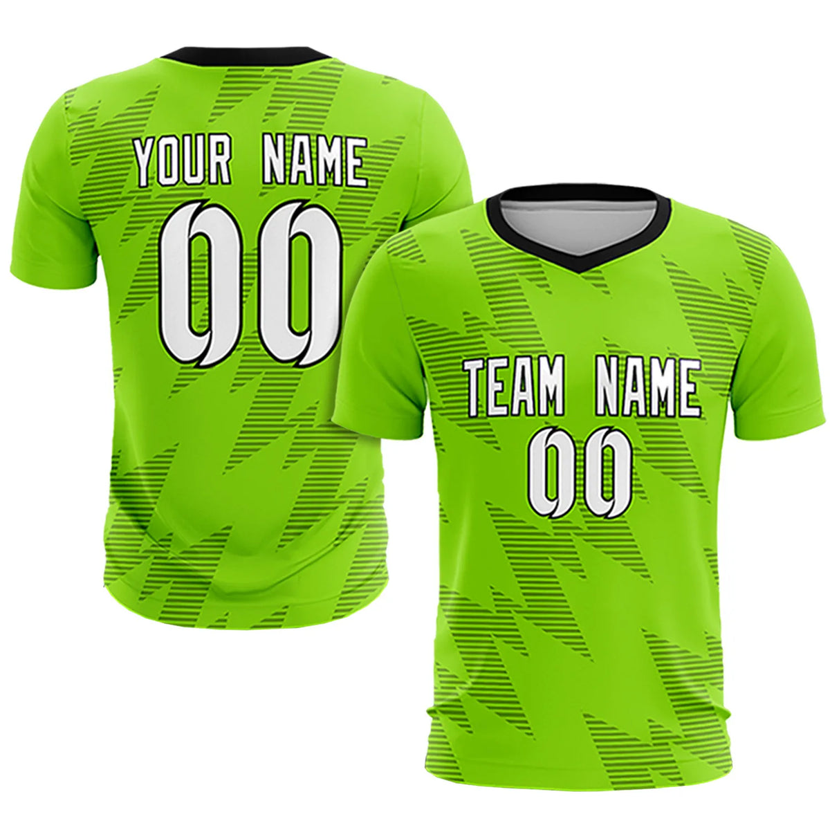 Custom Neon Green Black Quick Dry Training Uniform Soccer Sets Jersey