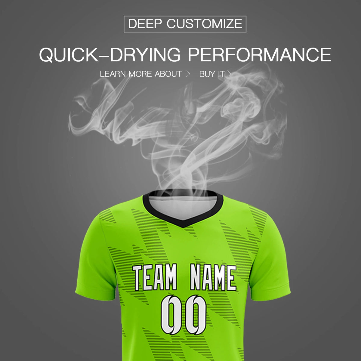 Custom Neon Green Black Quick Dry Training Uniform Soccer Sets Jersey