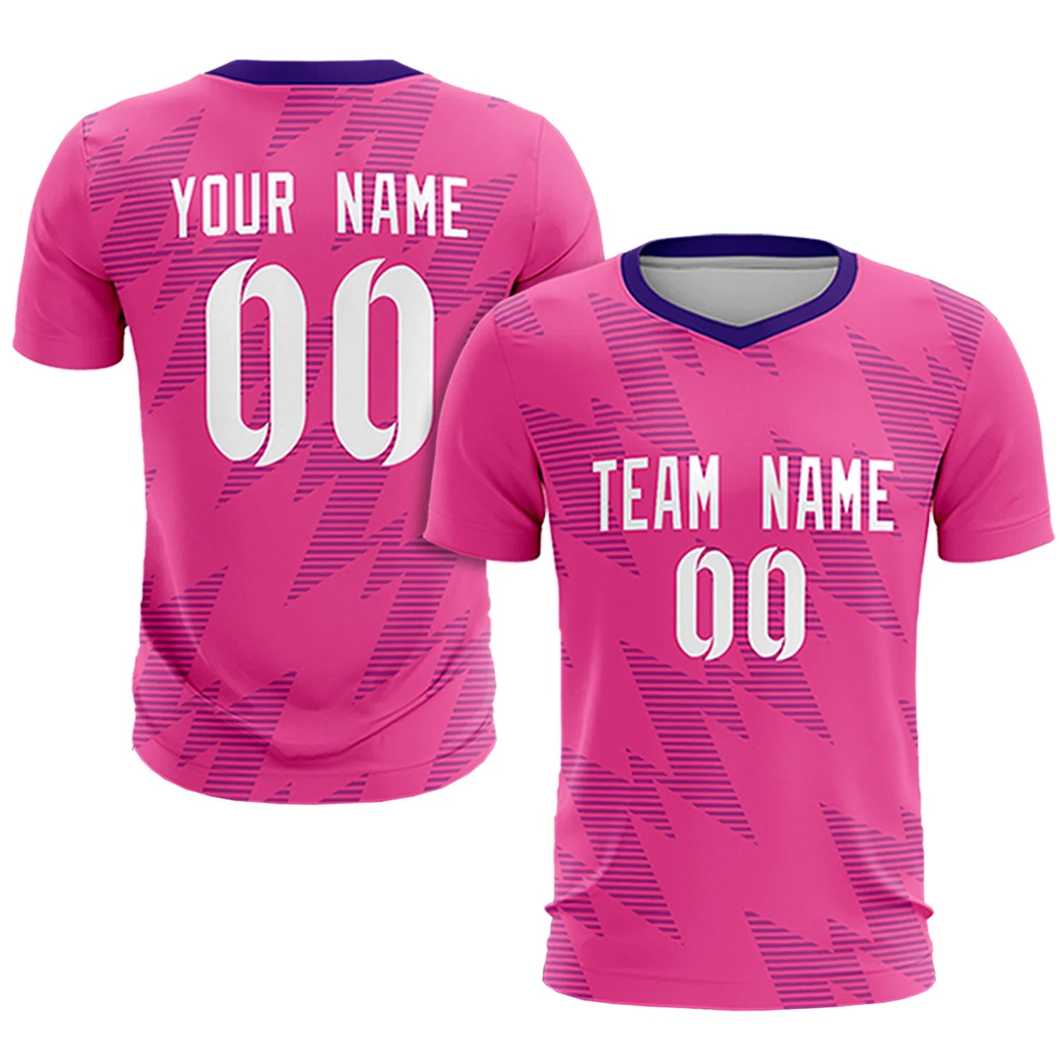 Custom Pink Purple Quick Dry Training Uniform Soccer Sets Jersey