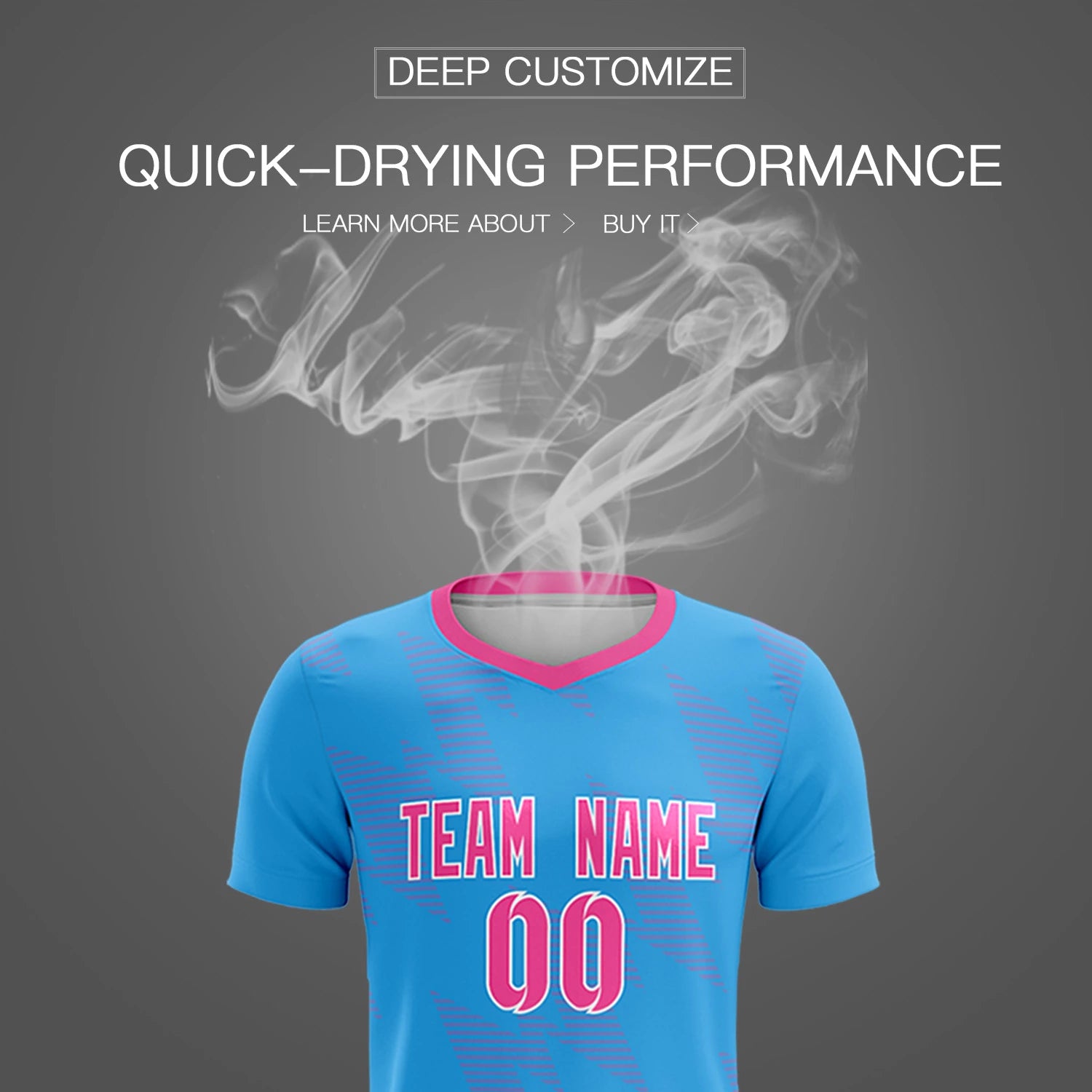 Custom Light Blue Pink Quick Dry Training Uniform Soccer Sets Jersey