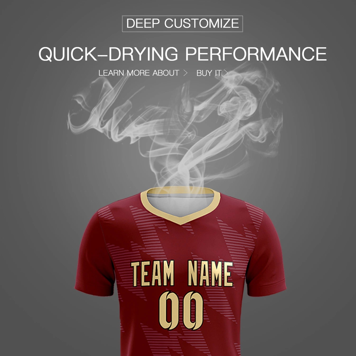 Custom Crimson Gray Quick Dry Training Uniform Soccer Sets Jersey