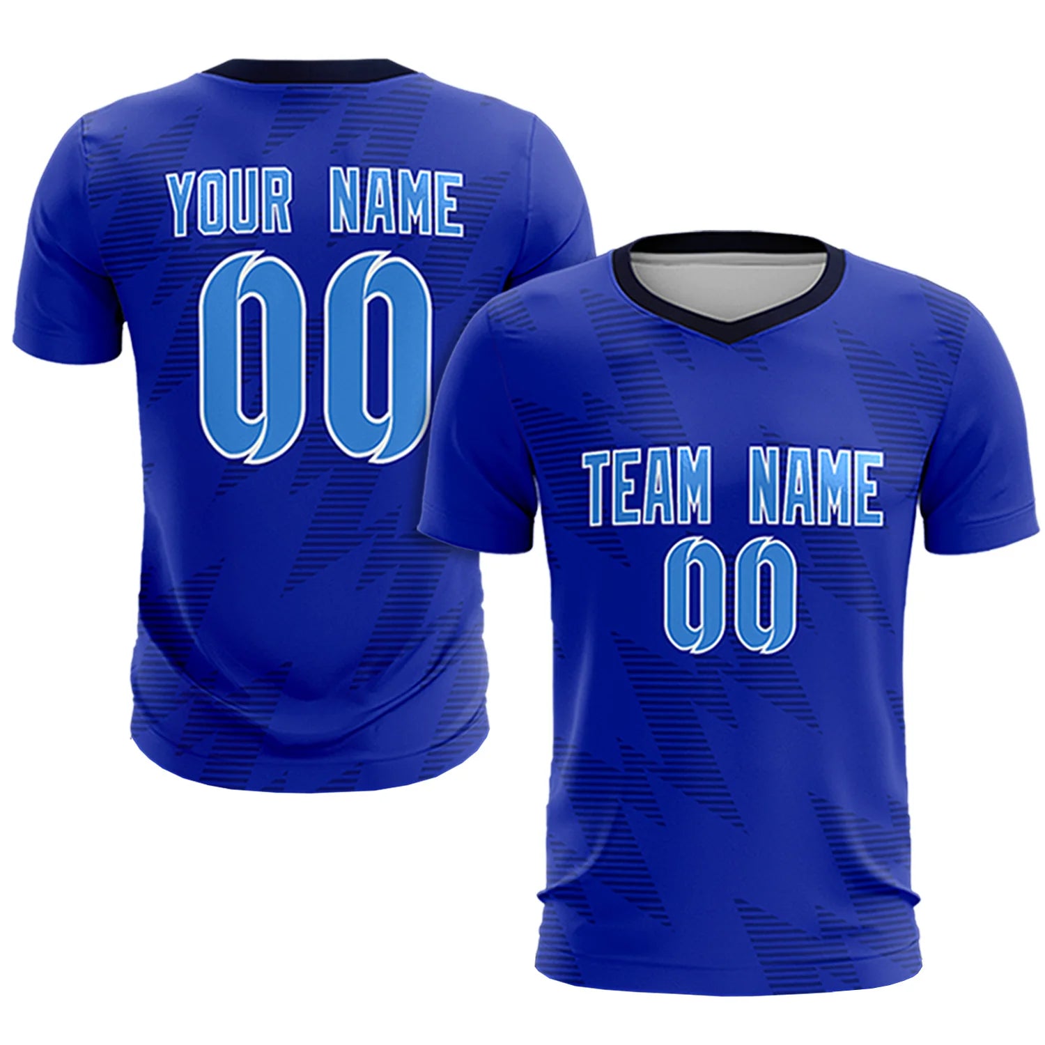 Custom Royal Blue Navy Quick Dry Training Uniform Soccer Sets Jersey