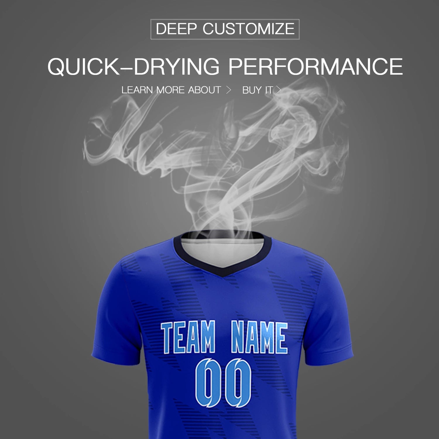 Custom Royal Blue Navy Quick Dry Training Uniform Soccer Sets Jersey