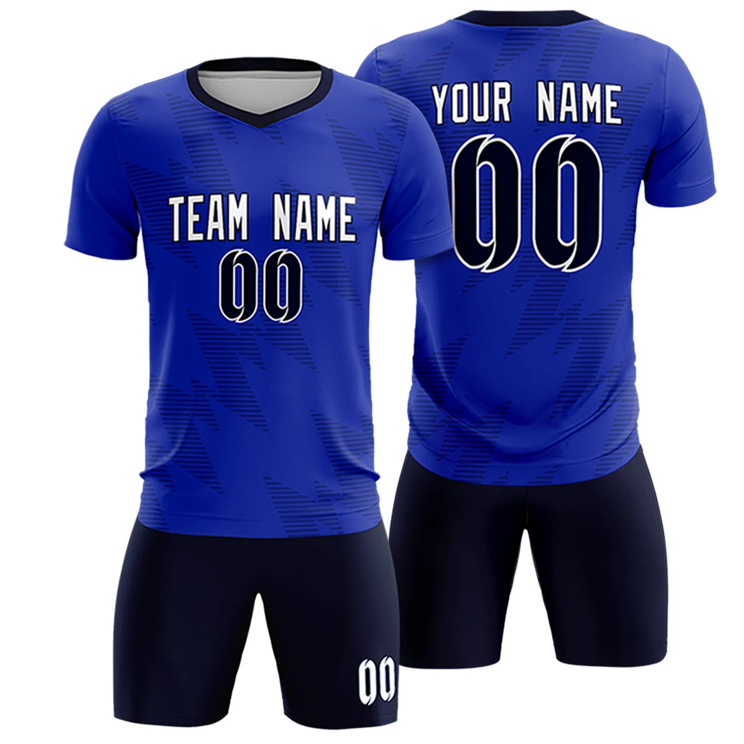 Custom Royal Blue Navy Quick Dry Training Uniform Soccer Sets Jersey