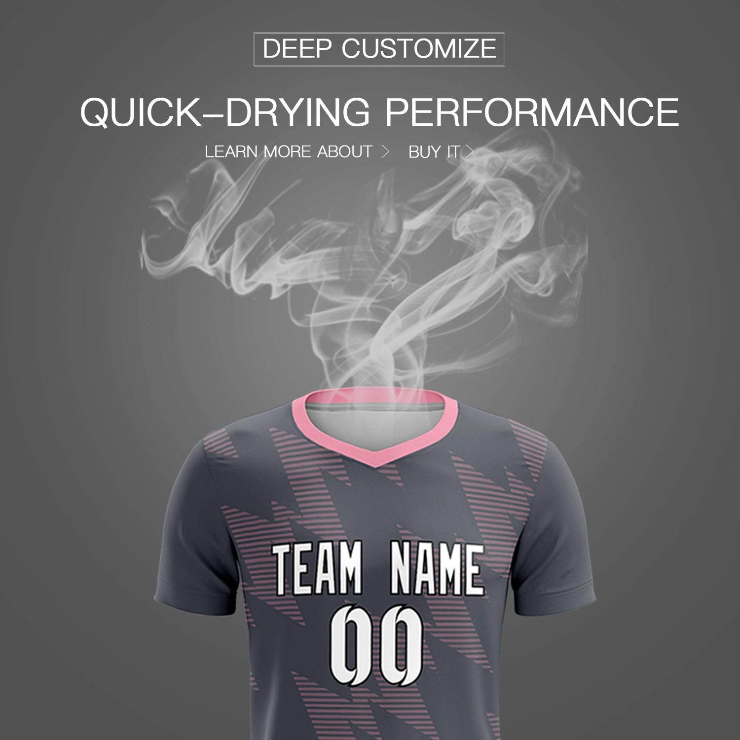 Custom Gray Light PiNK Quick Dry Training Uniform Soccer Sets Jersey