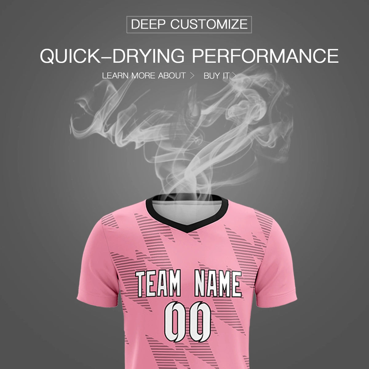 Custom Light Pink Black Quick Dry Training Uniform Soccer Sets Jersey