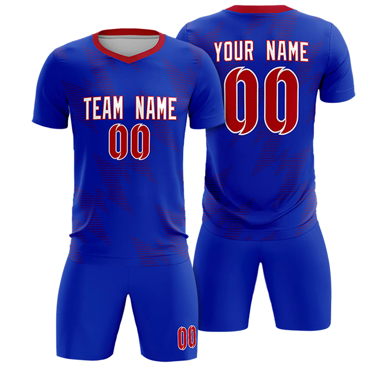 Custom Royal Blue Black Quick Dry Training Uniform Soccer Sets Jersey