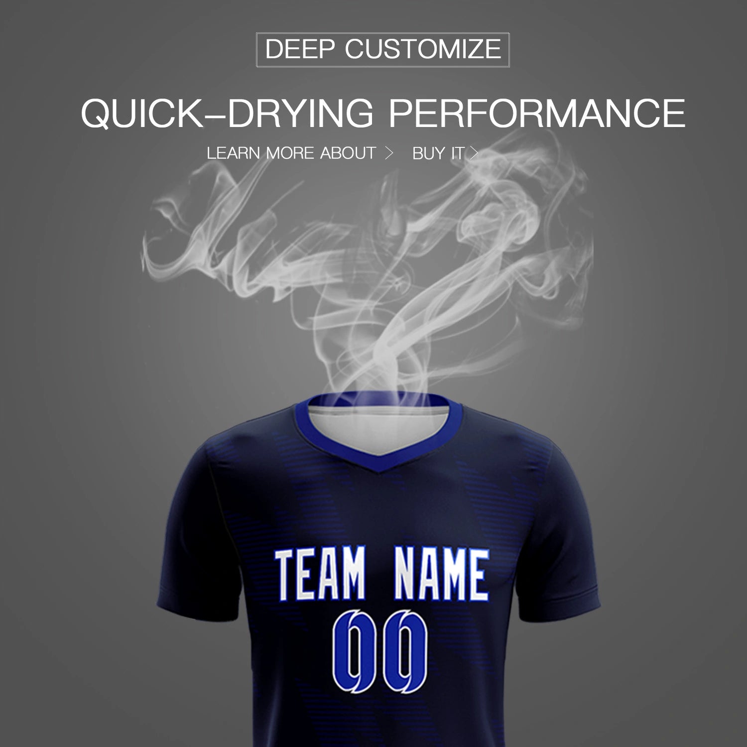 Custom Navy Black Quick Dry Training Uniform Soccer Sets Jersey