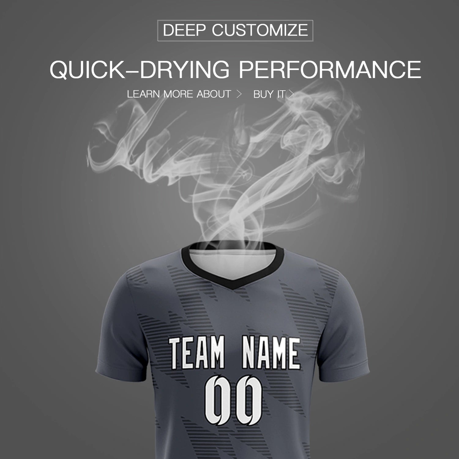 Custom Gray Black Quick Dry Training Uniform Soccer Sets Jersey