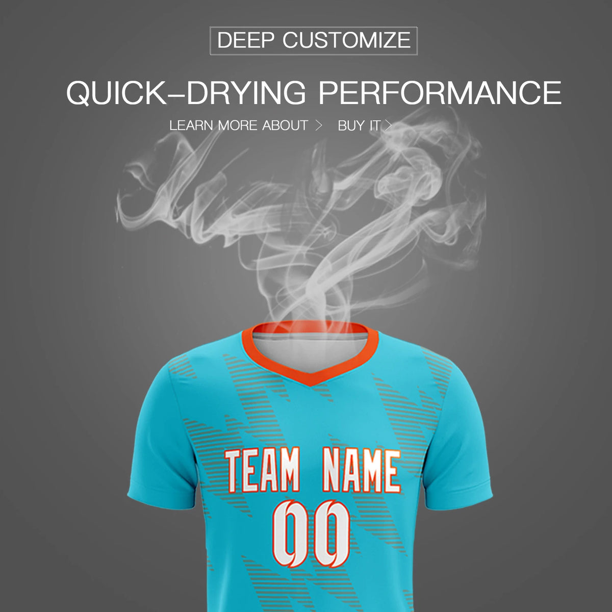 Custom Aqua Orange Quick Dry Training Uniform Soccer Sets Jersey