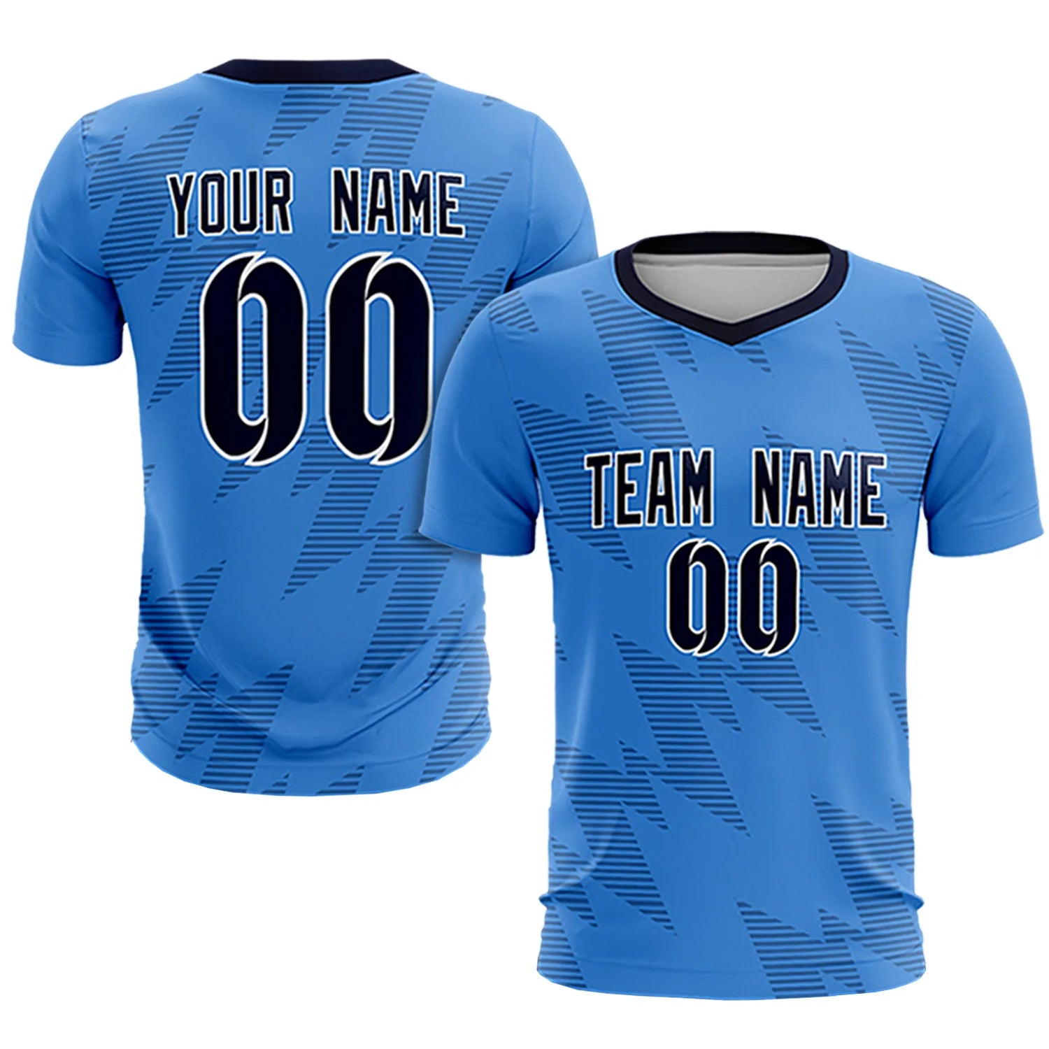 Custom Powder Blue Navy Quick Dry Training Uniform Soccer Sets Jersey