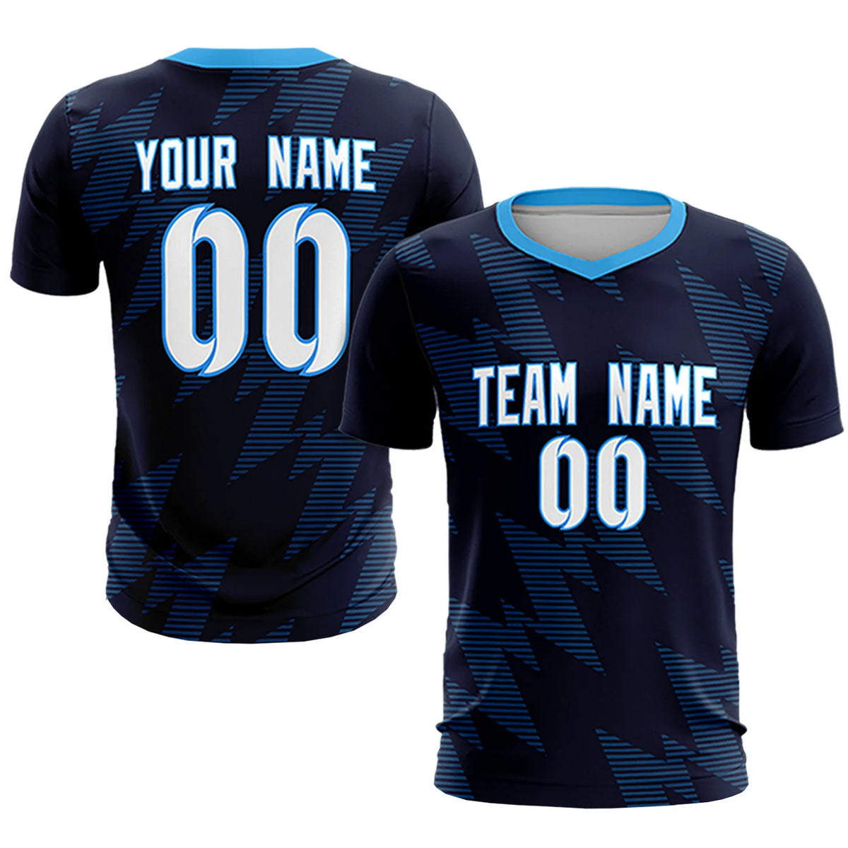 Custom Navy Black Quick Dry Training Uniform Soccer Sets Jersey