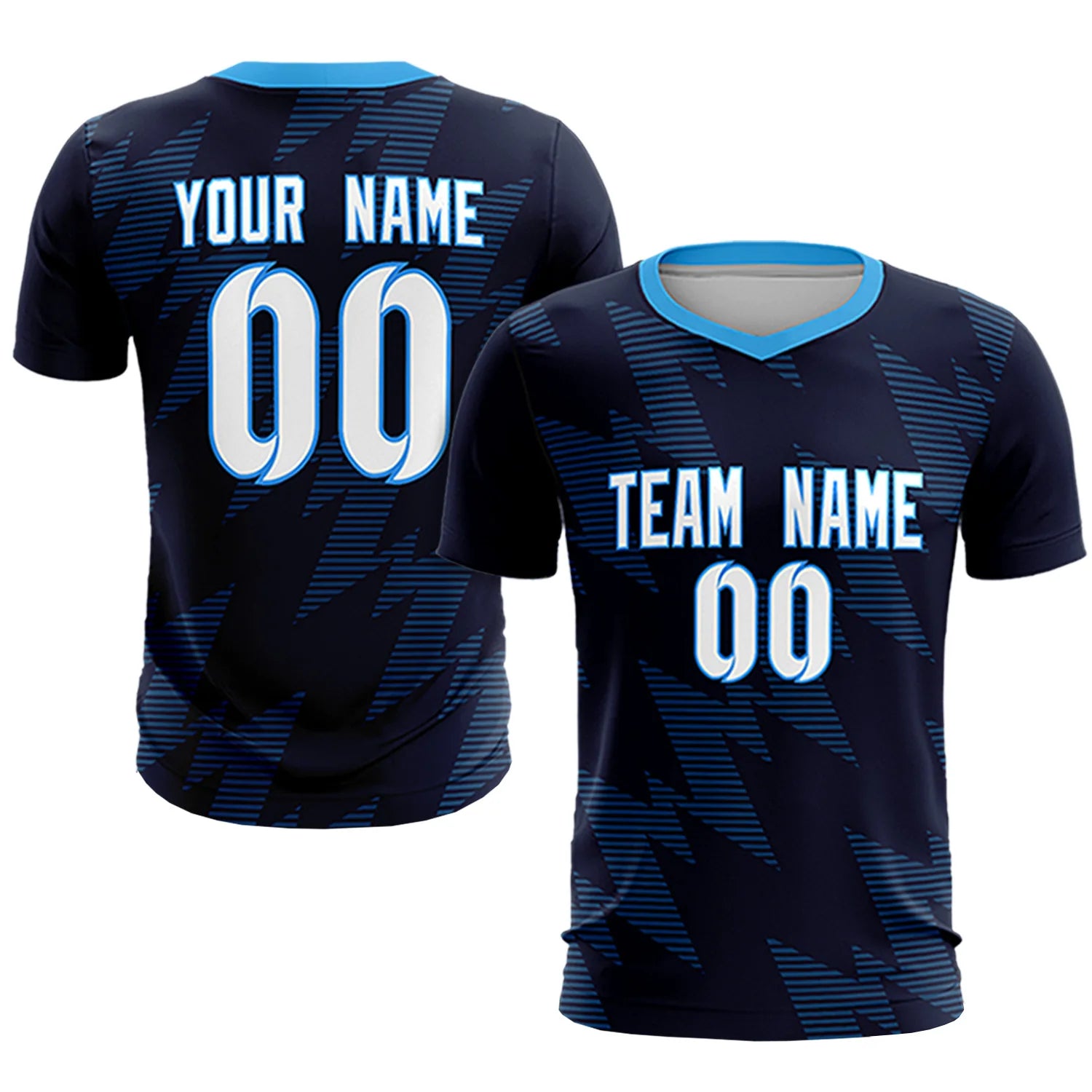 Custom Navy Black Quick Dry Training Uniform Soccer Sets Jersey
