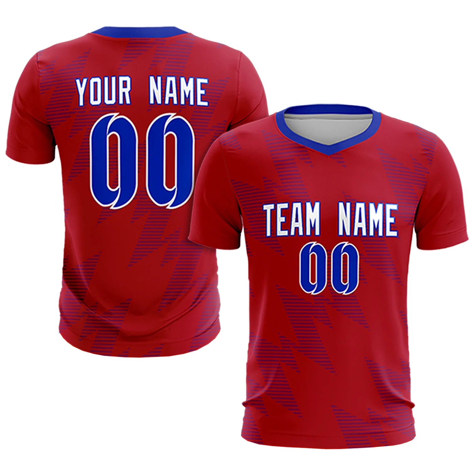 Custom Red Royal Blue Quick Dry Training Uniform Soccer Sets Jersey