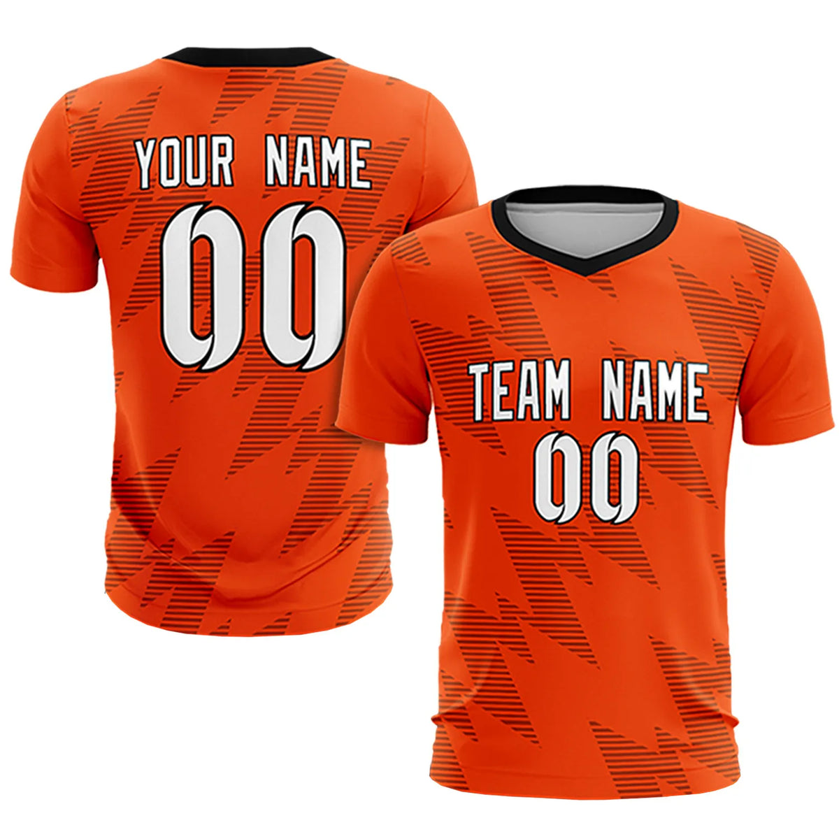 Custom Orange Black Quick Dry Training Uniform Soccer Sets Jersey