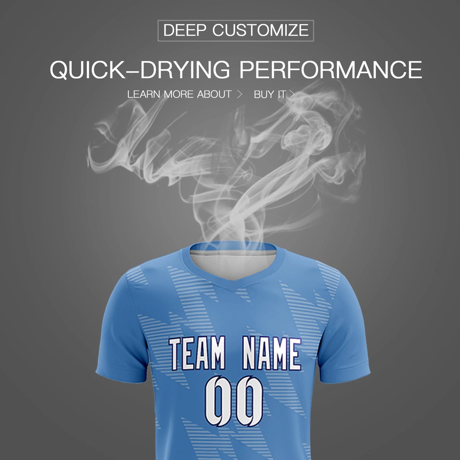 Custom Powder Blue Cream Quick Dry Training Uniform Soccer Sets Jersey