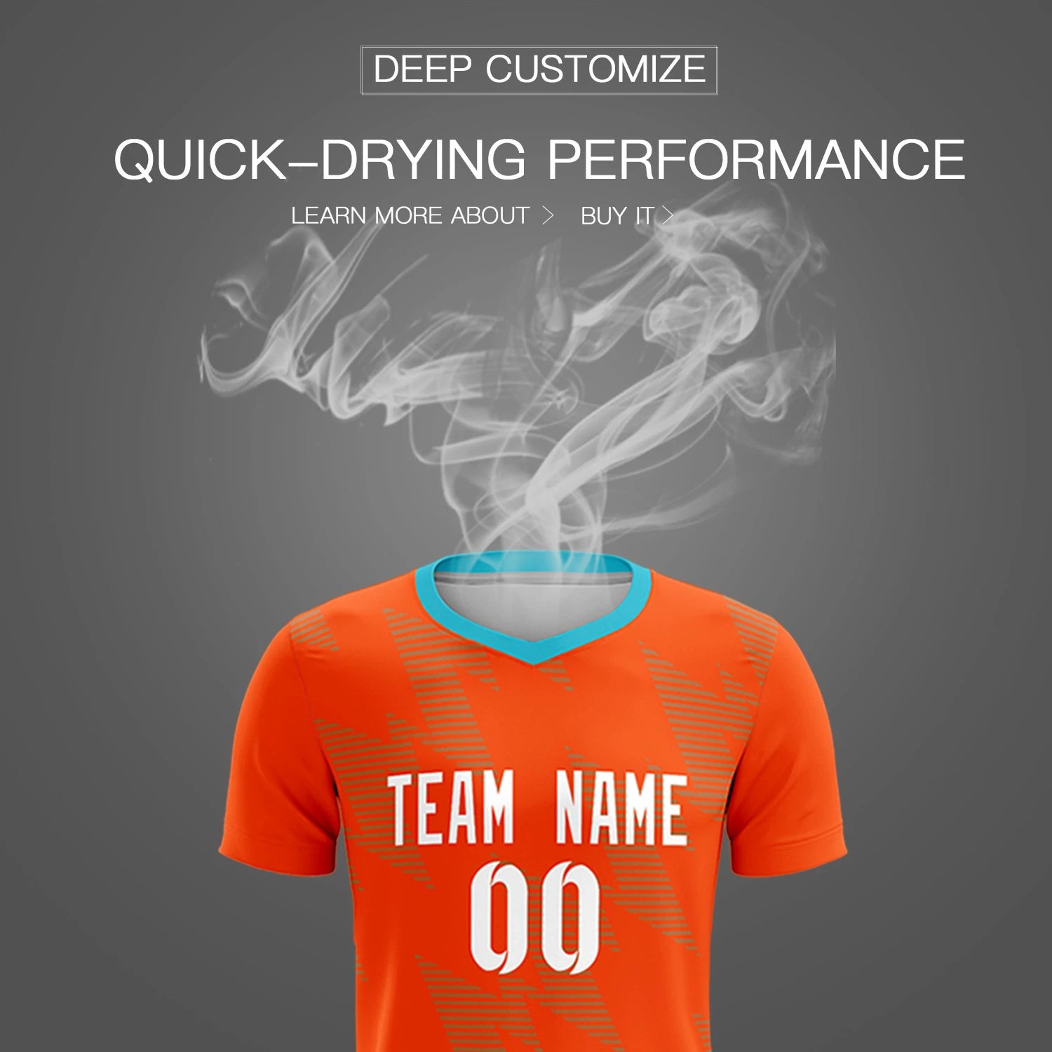 Custom Orange Aqua Quick Dry Training Uniform Soccer Sets Jersey