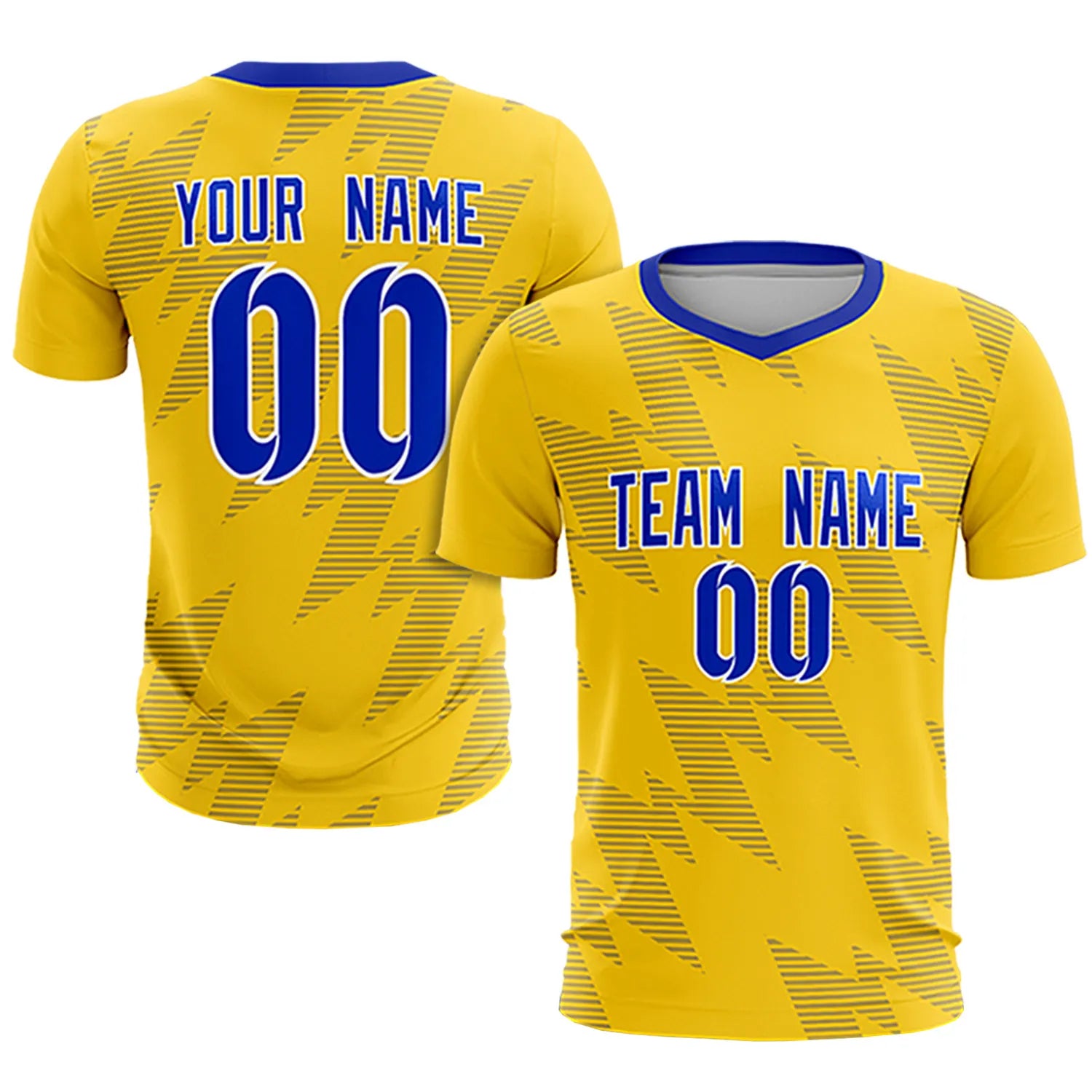 Custom Gold01 Royal Blue Quick Dry Training Uniform Soccer Sets Jersey