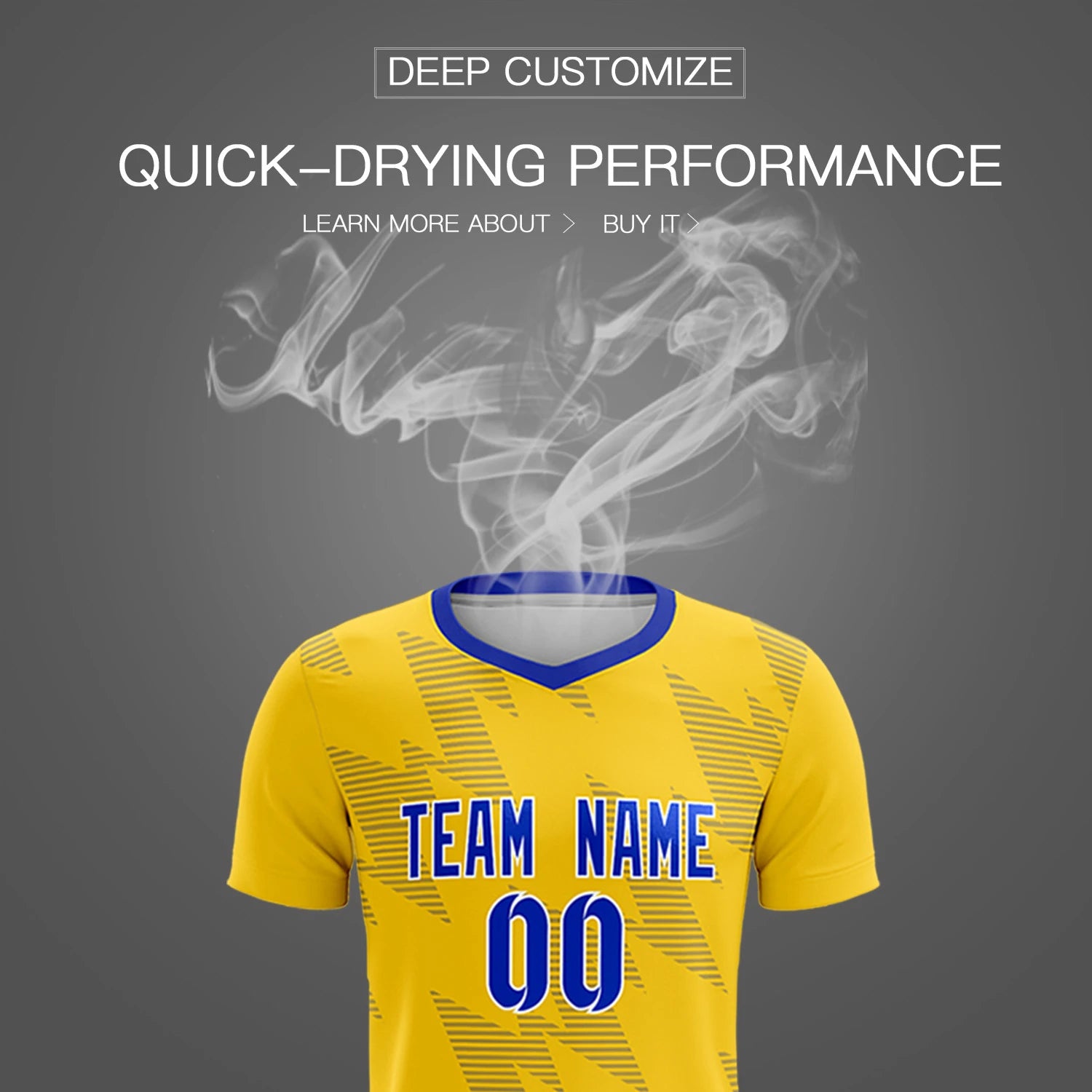 Custom Gold01 Royal Blue Quick Dry Training Uniform Soccer Sets Jersey