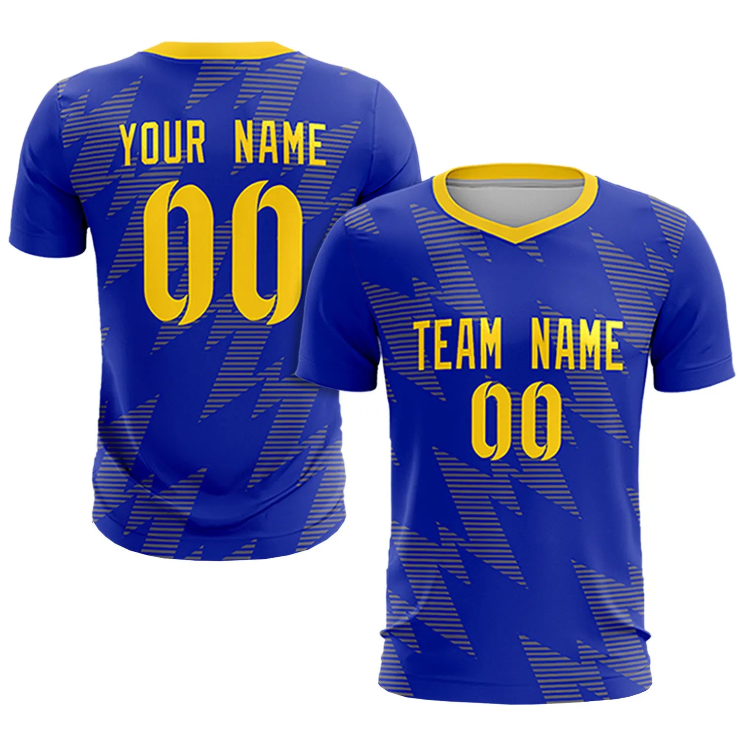 Custom Royal Blue Gold01 Quick Dry Training Uniform Soccer Sets Jersey