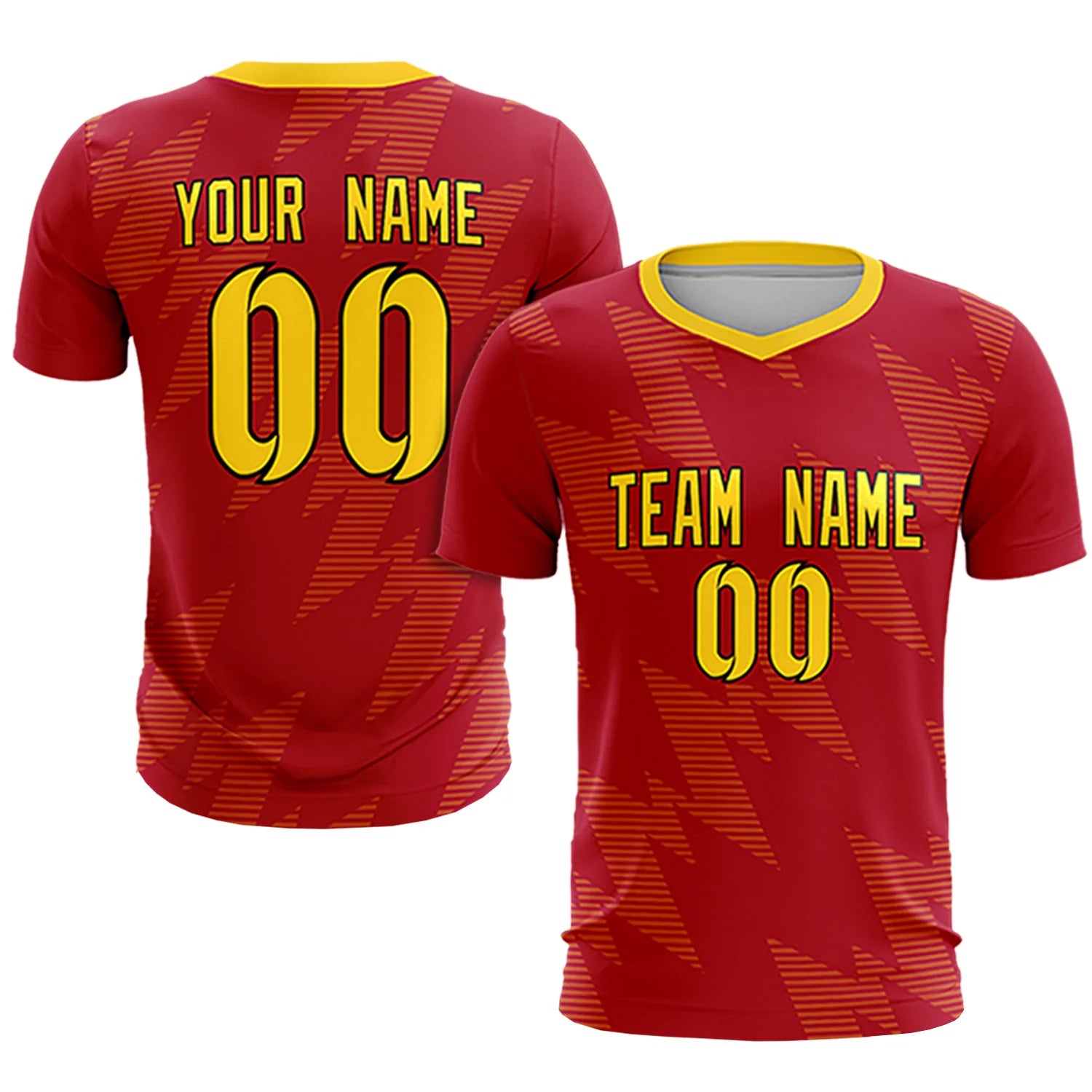 Custom Red Gold01 Quick Dry Training Uniform Soccer Sets Jersey