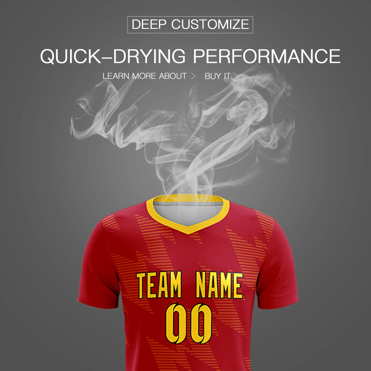 Custom Red Gold01 Quick Dry Training Uniform Soccer Sets Jersey