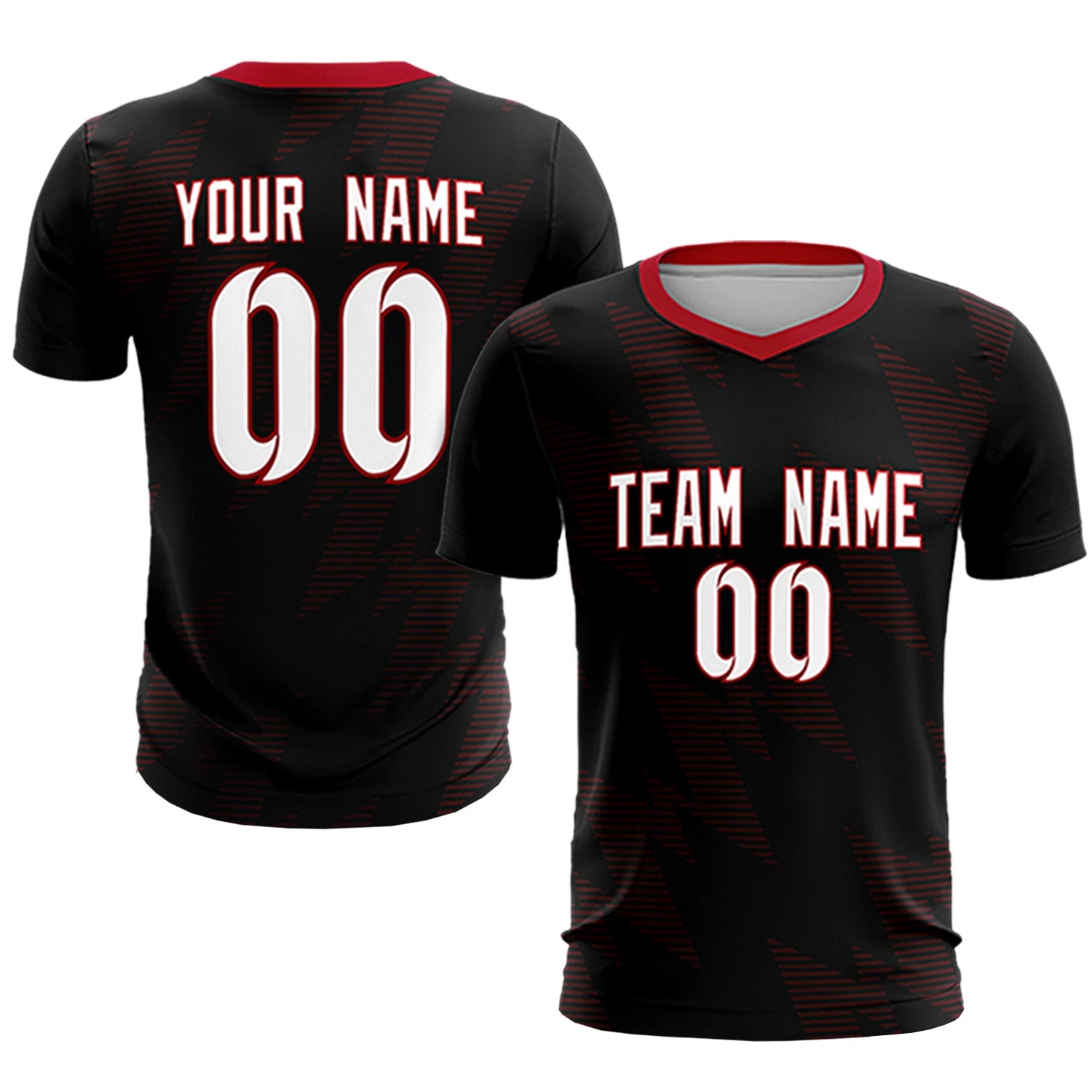 Custom Black Crimson Quick Dry Training Uniform Soccer Sets Jersey