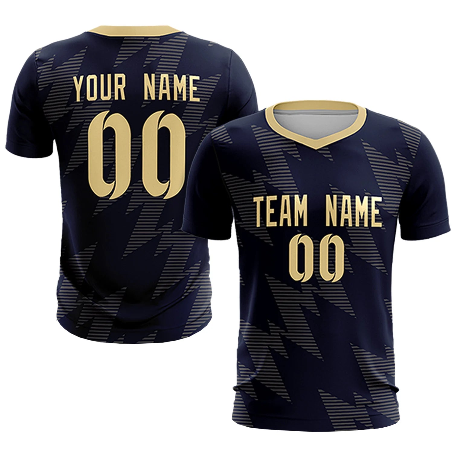 Custom Navy Khaki Quick Dry Training Uniform Soccer Sets Jersey