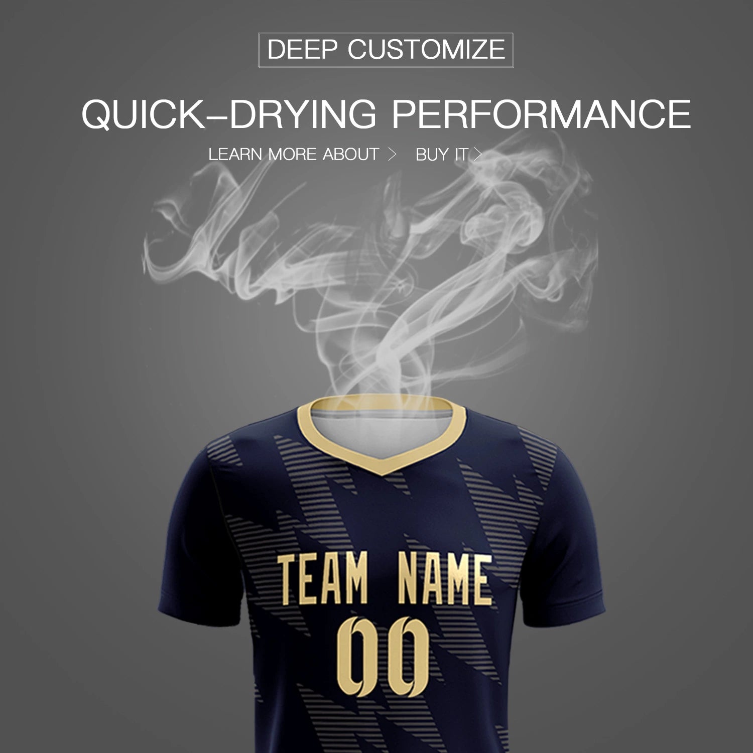 Custom Navy Khaki Quick Dry Training Uniform Soccer Sets Jersey