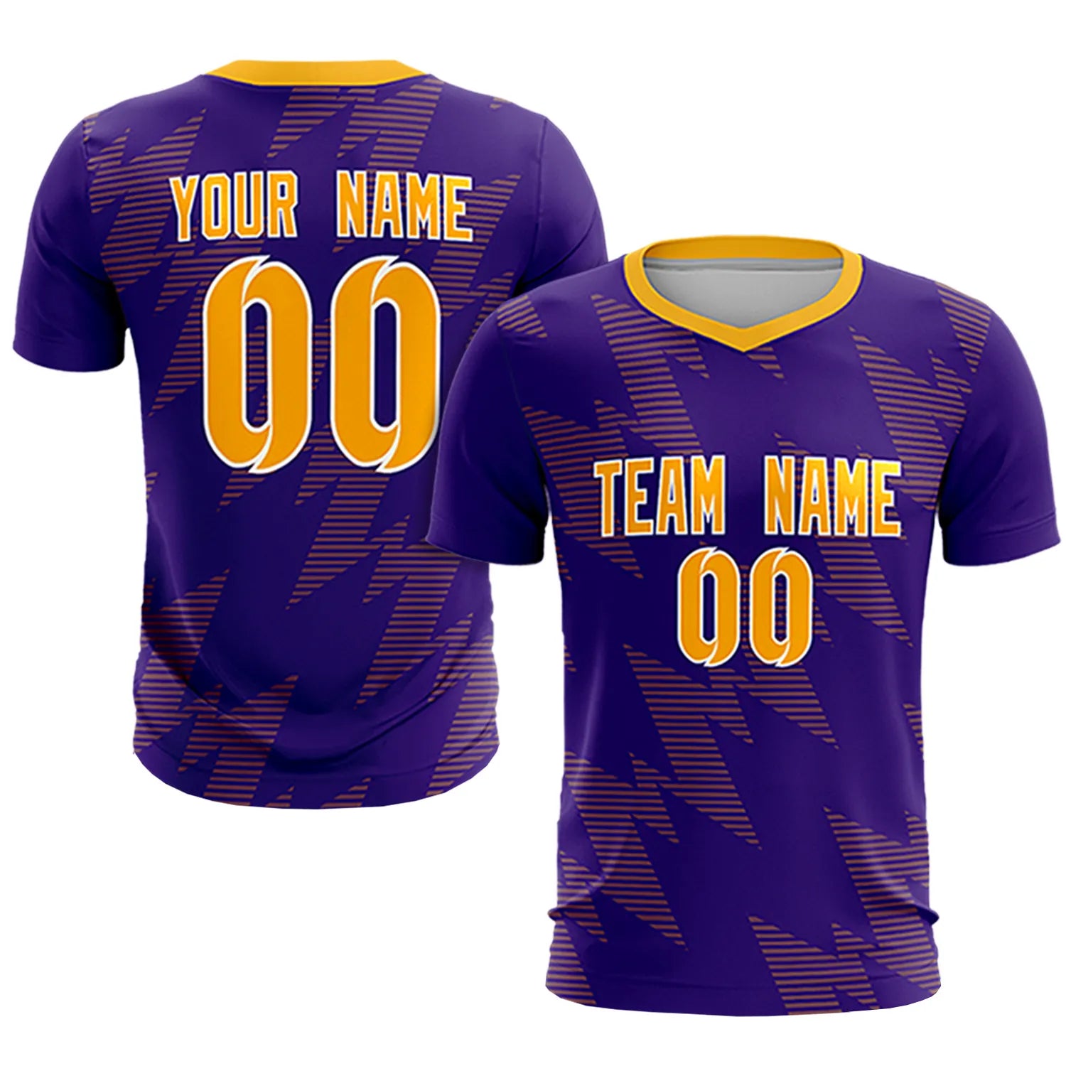 Custom Purple Gold01 Quick Dry Training Uniform Soccer Sets Jersey