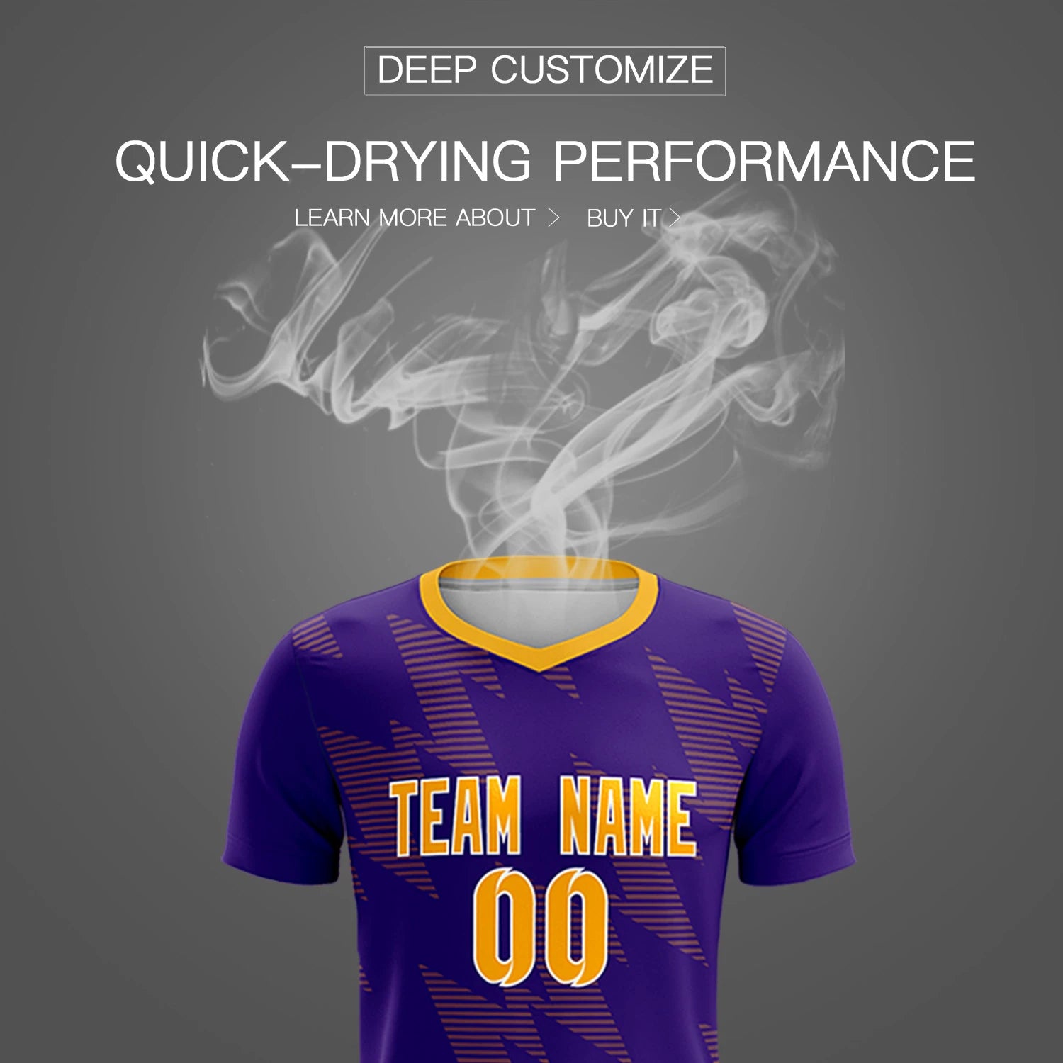 Custom Purple Gold01 Quick Dry Training Uniform Soccer Sets Jersey