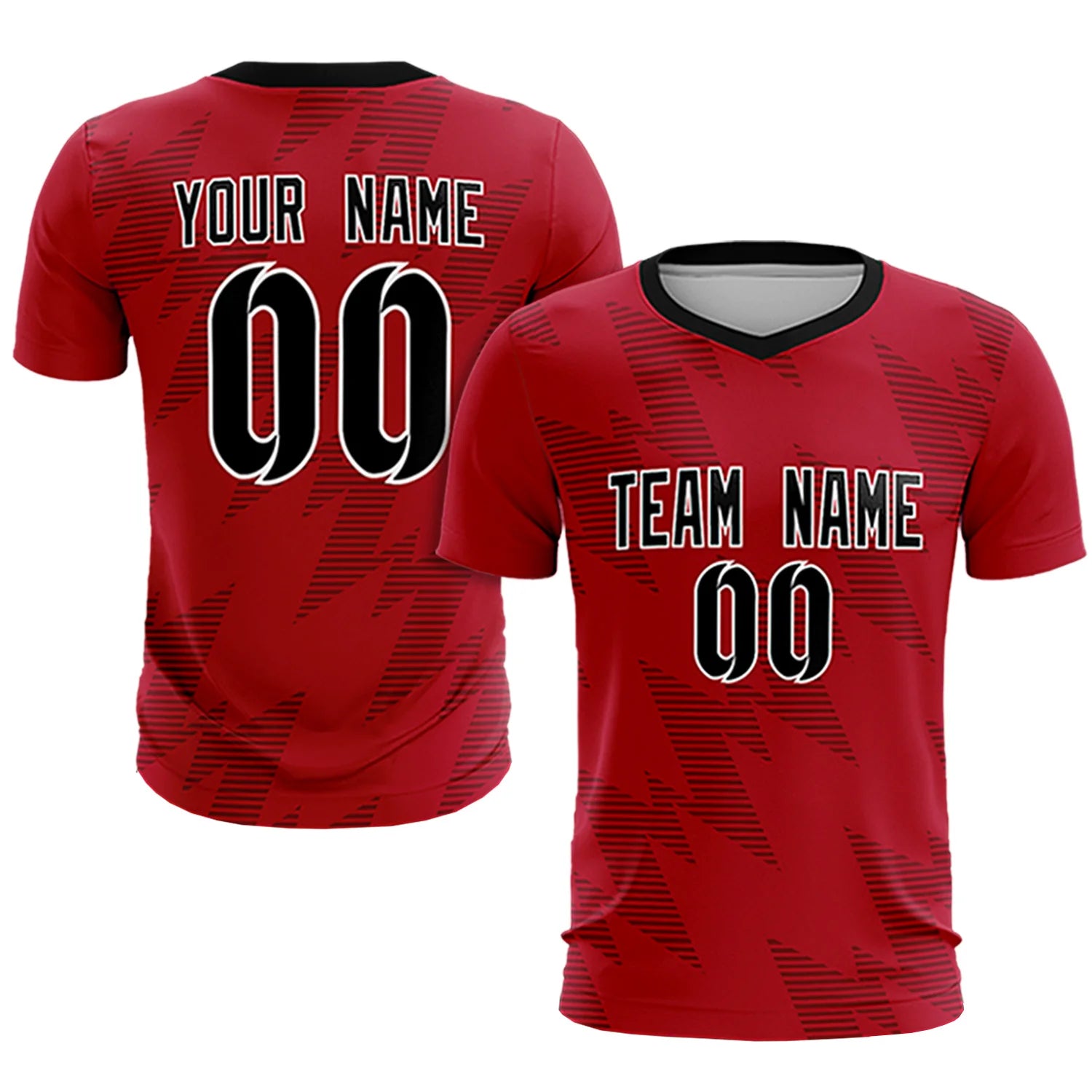 Custom Red Black Quick Dry Training Uniform Soccer Sets Jersey