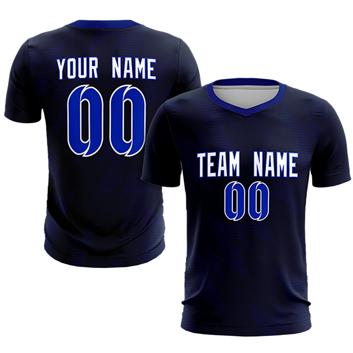 Custom Navy Royal Blue Quick Dry Training Uniform Soccer Sets Jersey