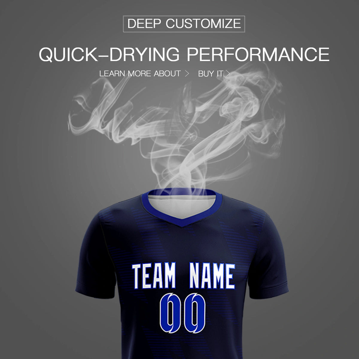 Custom Navy Royal Blue Quick Dry Training Uniform Soccer Sets Jersey